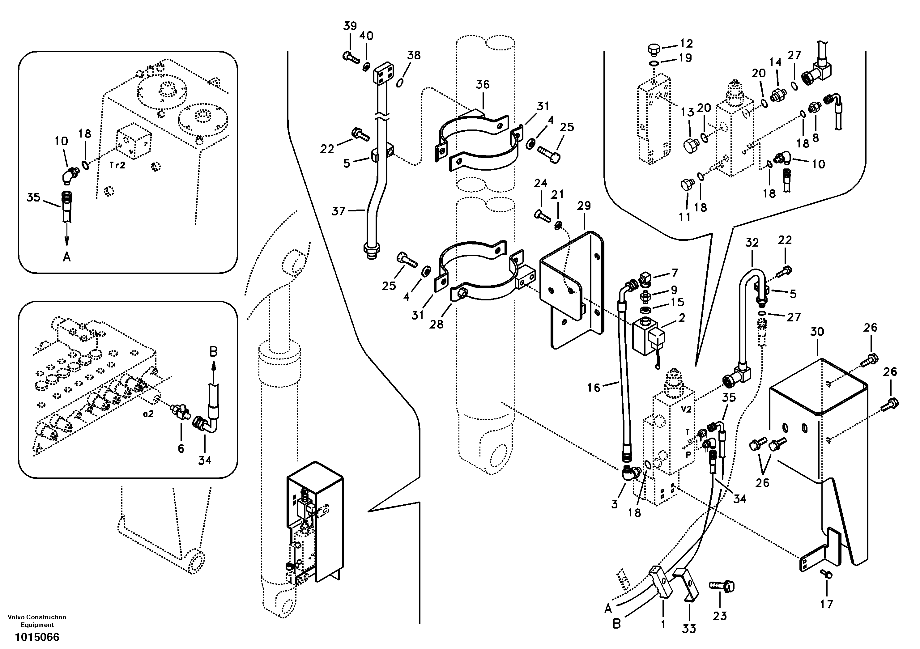 Схема запчастей Volvo ECR88 - 96135 Working hydraulic, boom rupture ECR88 S/N 10001-14010