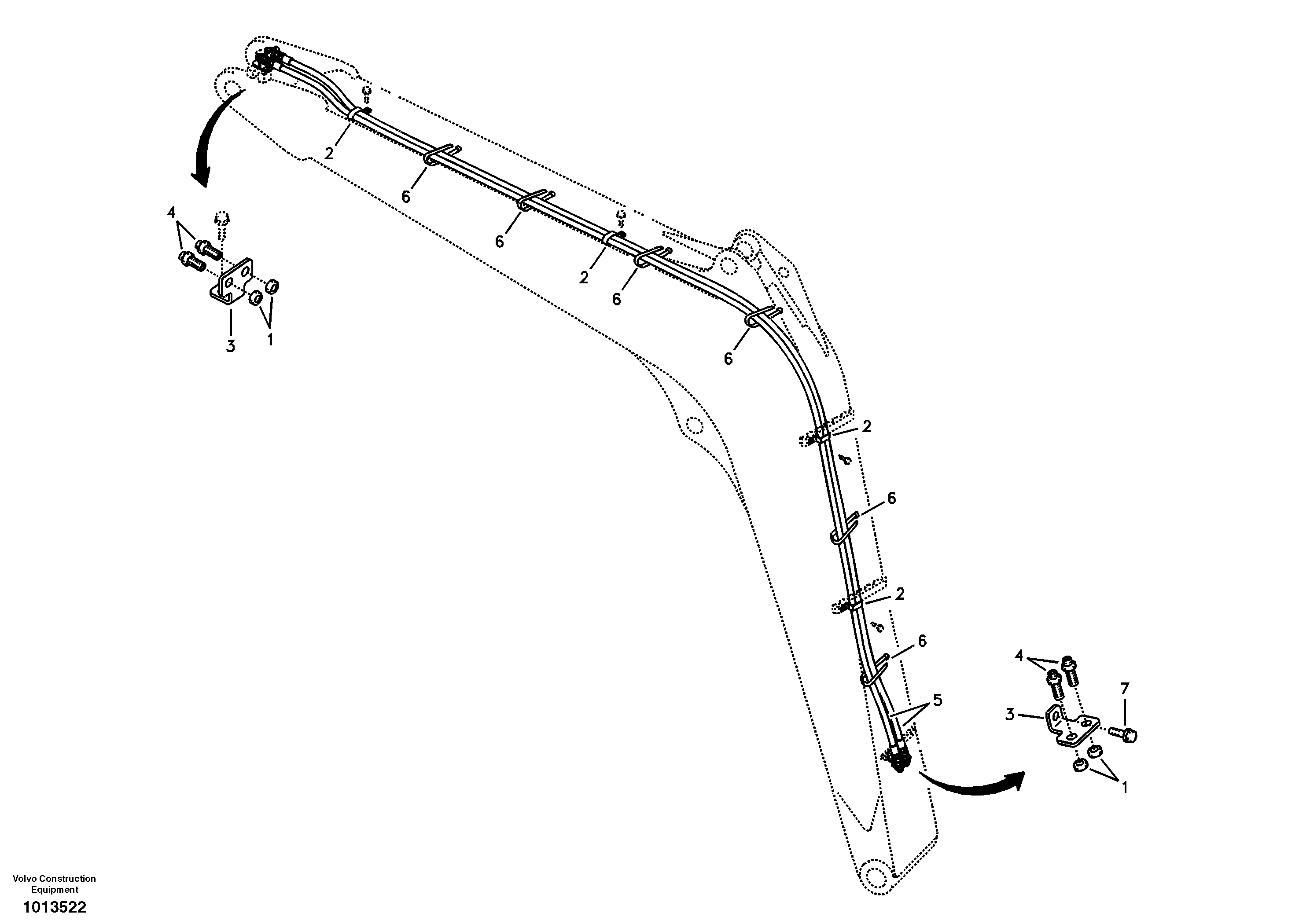 Схема запчастей Volvo ECR88 - 40145 Working hydraulic, quick fit on boom ECR88 S/N 10001-14010