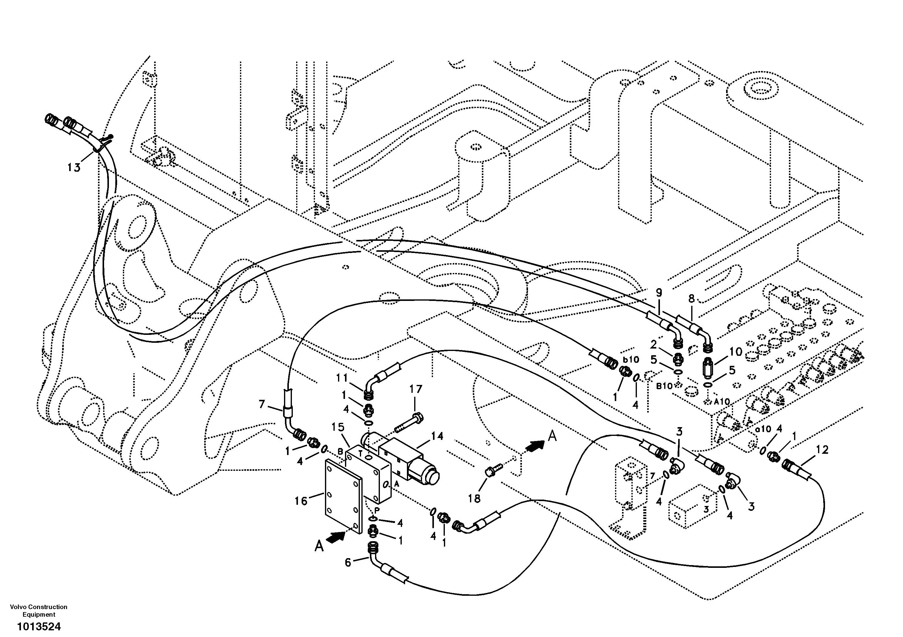Схема запчастей Volvo ECR88 - 73379 Working hydraulic, slope and rotator on upper frame ECR88 S/N 10001-14010