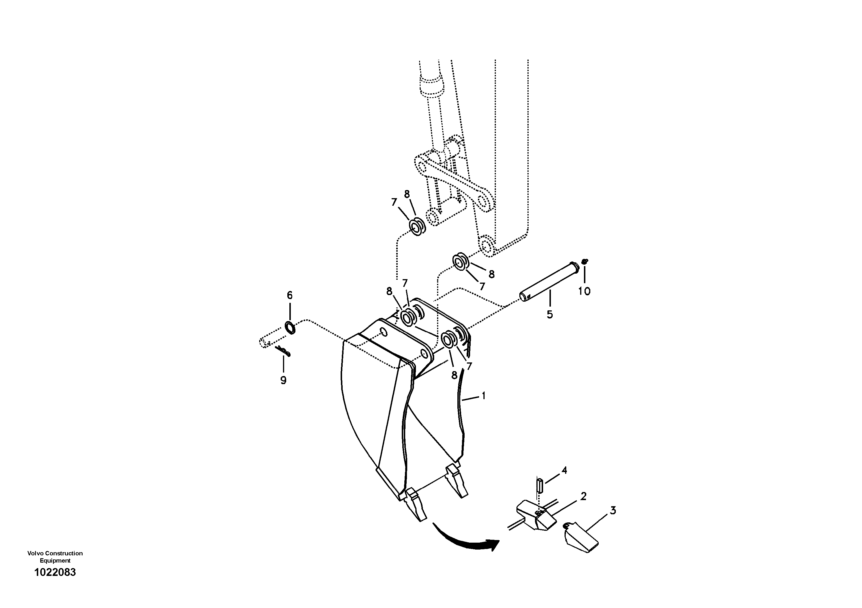 Схема запчастей Volvo ECR88 - 33579 Ковш ECR88 S/N 10001-14010