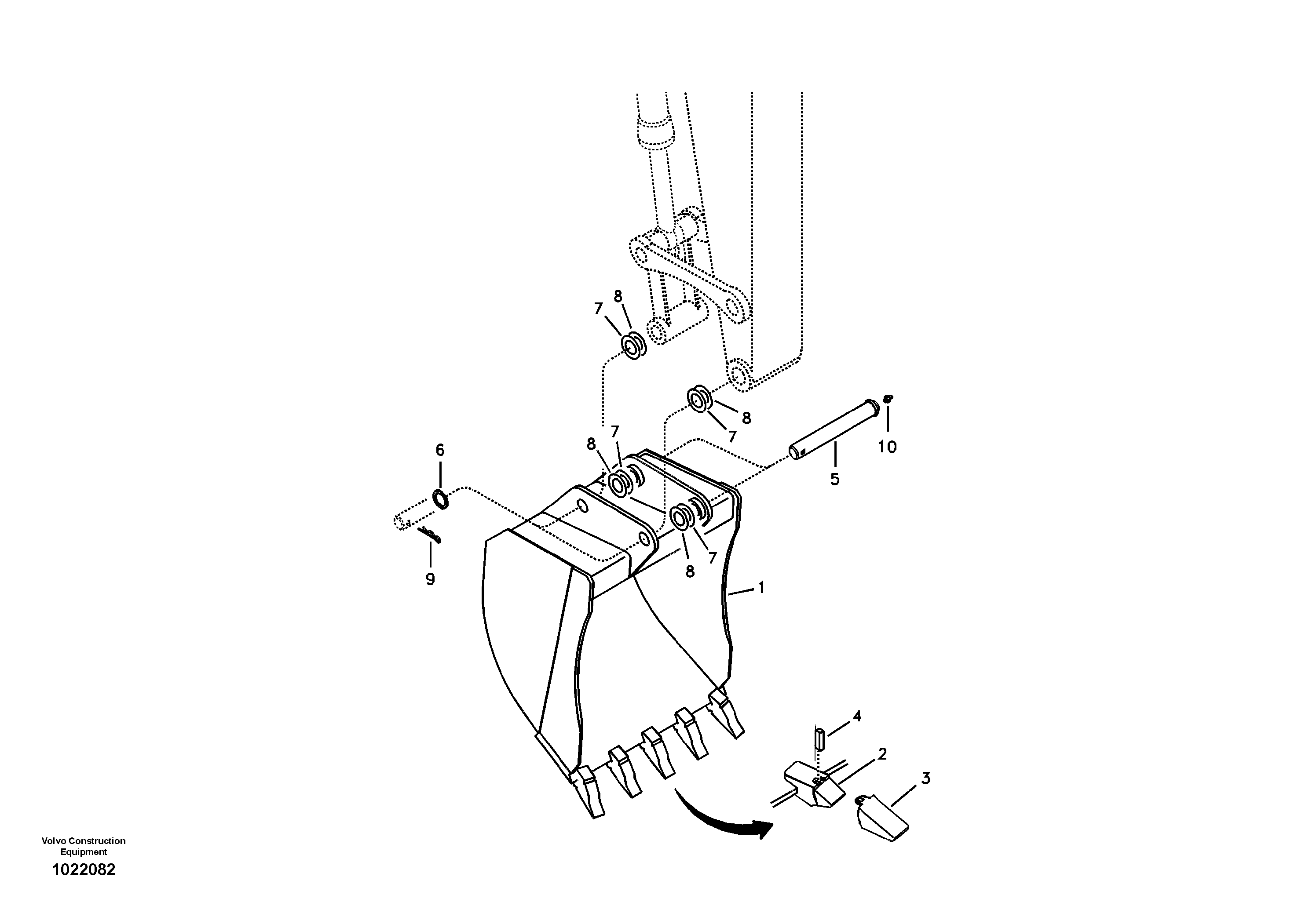 Схема запчастей Volvo ECR88 - 33584 Ковш ECR88 S/N 10001-14010