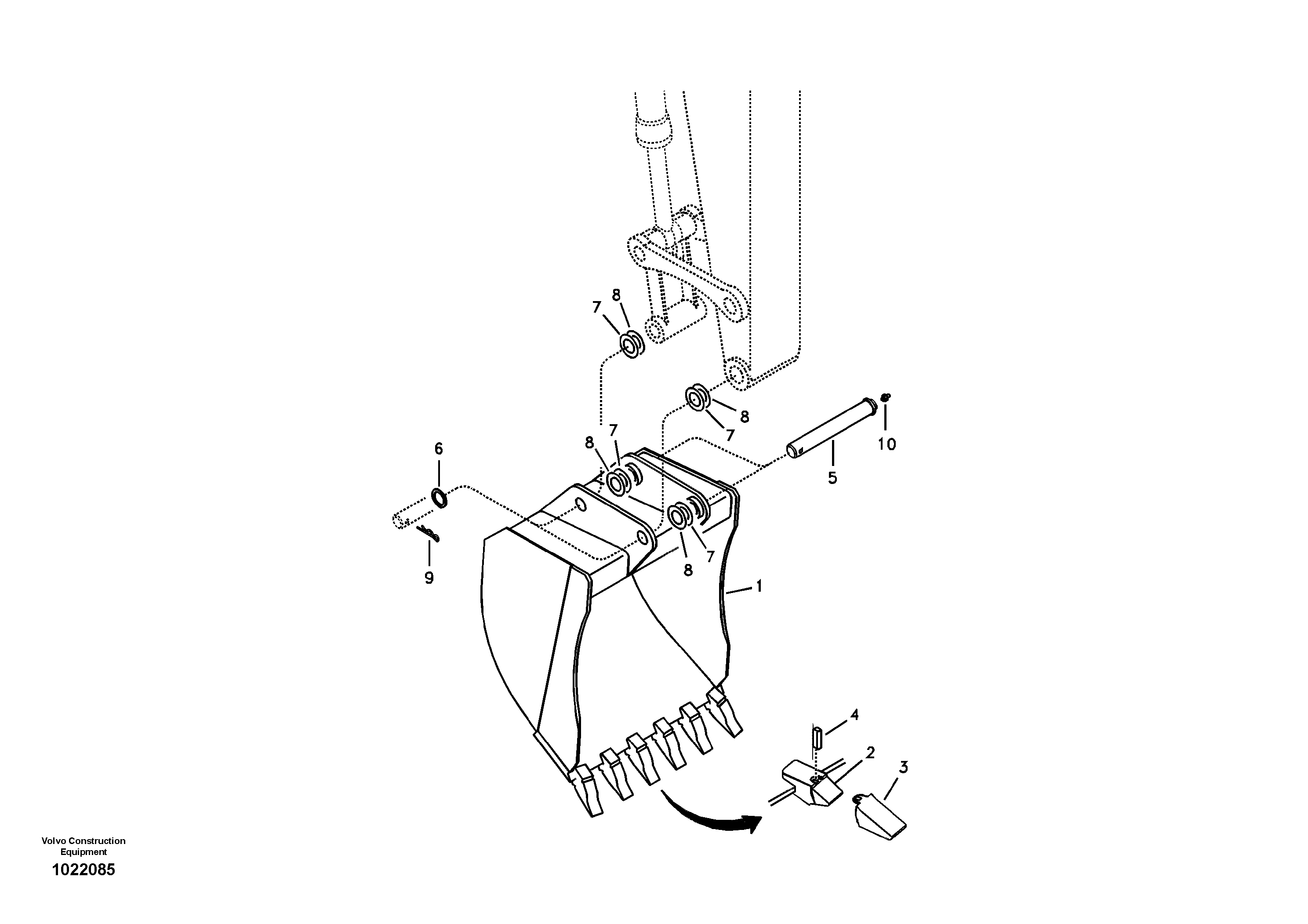 Схема запчастей Volvo ECR88 - 33585 Ковш ECR88 S/N 10001-14010