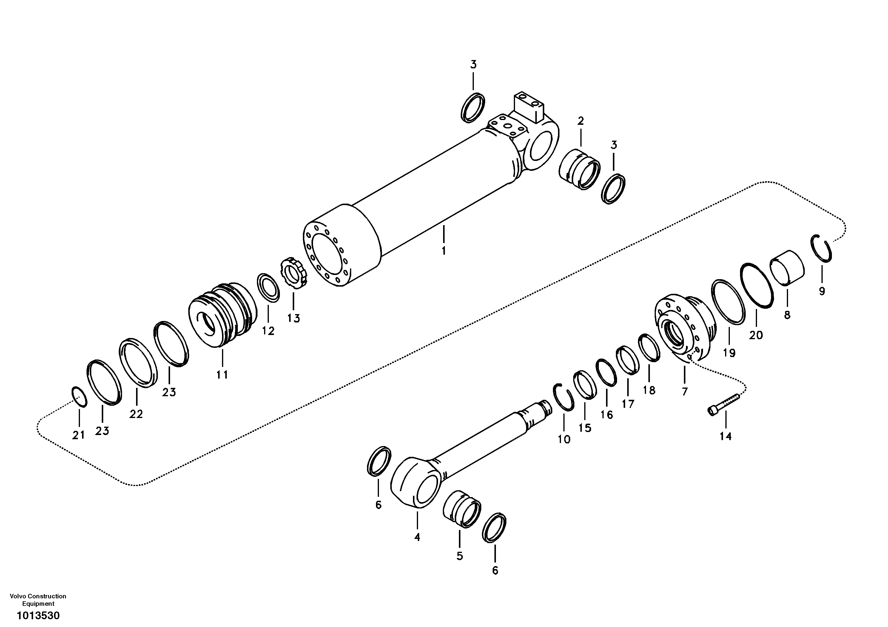Схема запчастей Volvo ECR88 - 75312 Гидроцилиндр отвала ECR88 S/N 10001-14010