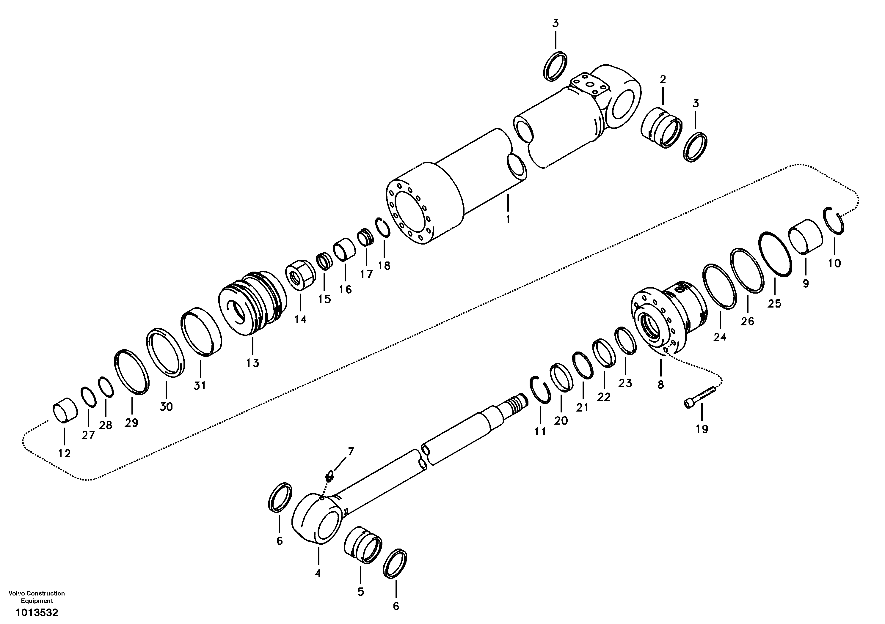 Схема запчастей Volvo ECR88 - 65017 Boom swing cylinder ECR88 S/N 10001-14010