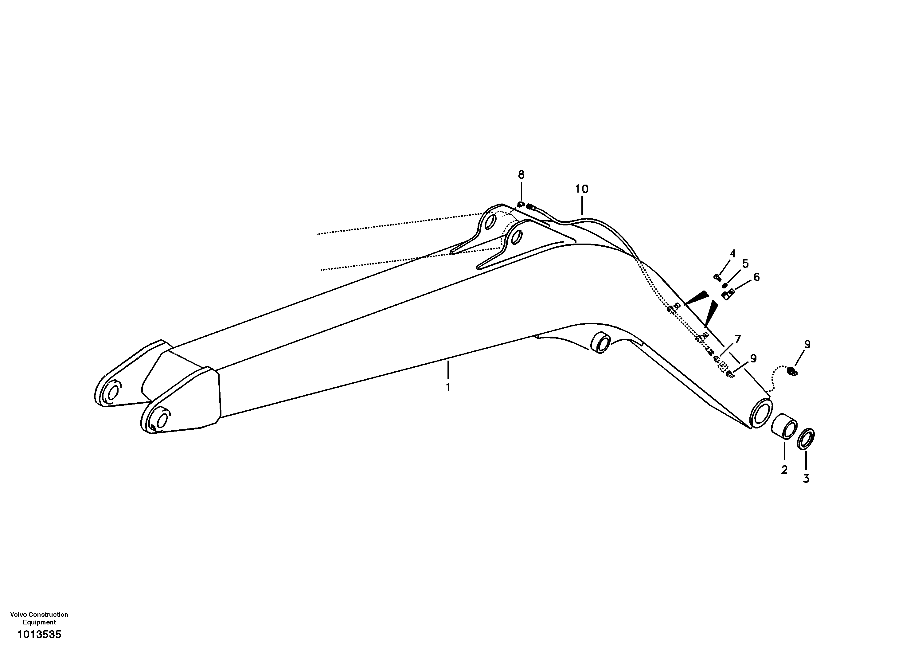 Схема запчастей Volvo ECR88 - 29940 Boom and grease piping ECR88 S/N 10001-14010