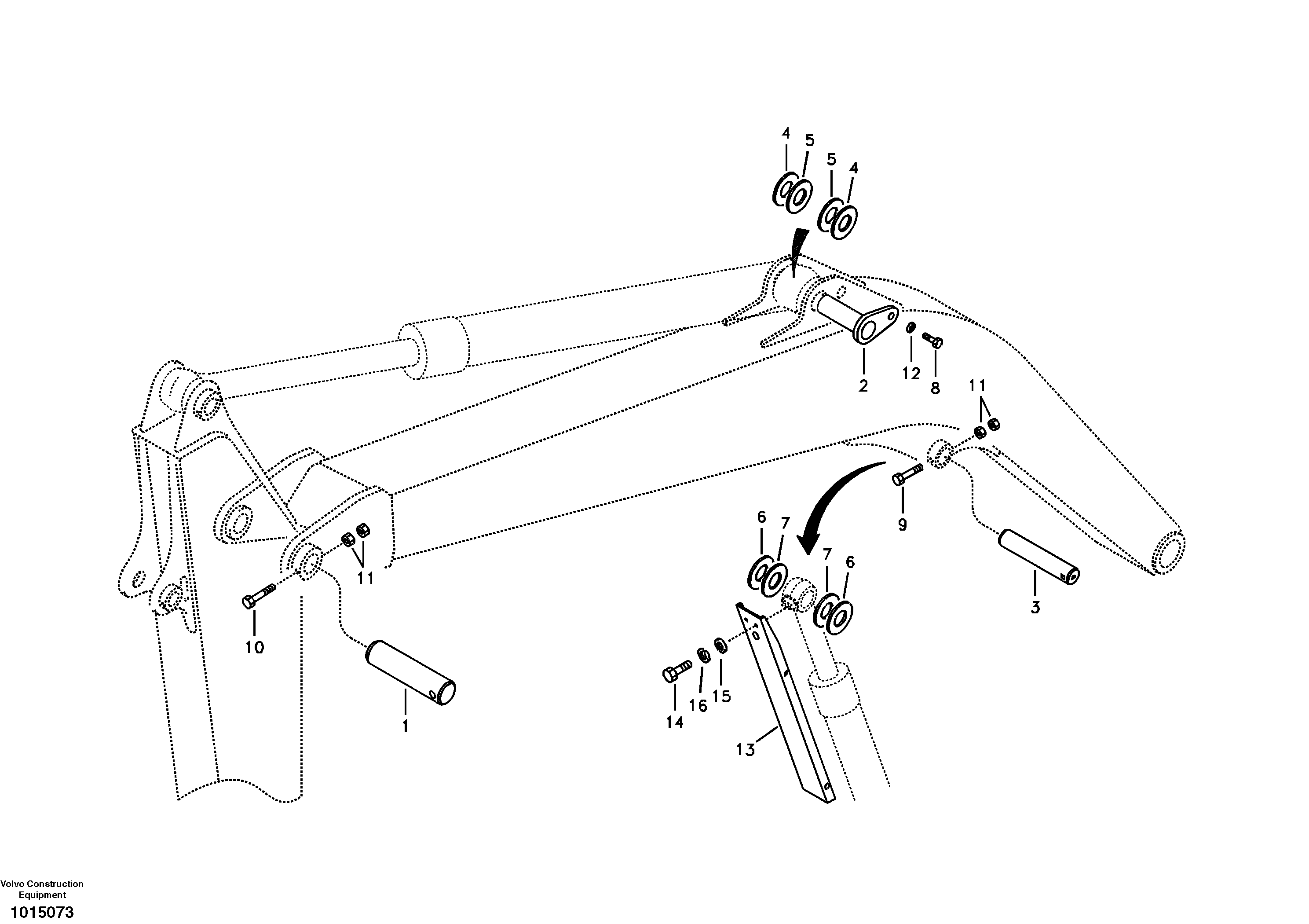 Схема запчастей Volvo ECR88 - 31641 Links to boom ECR88 S/N 10001-14010