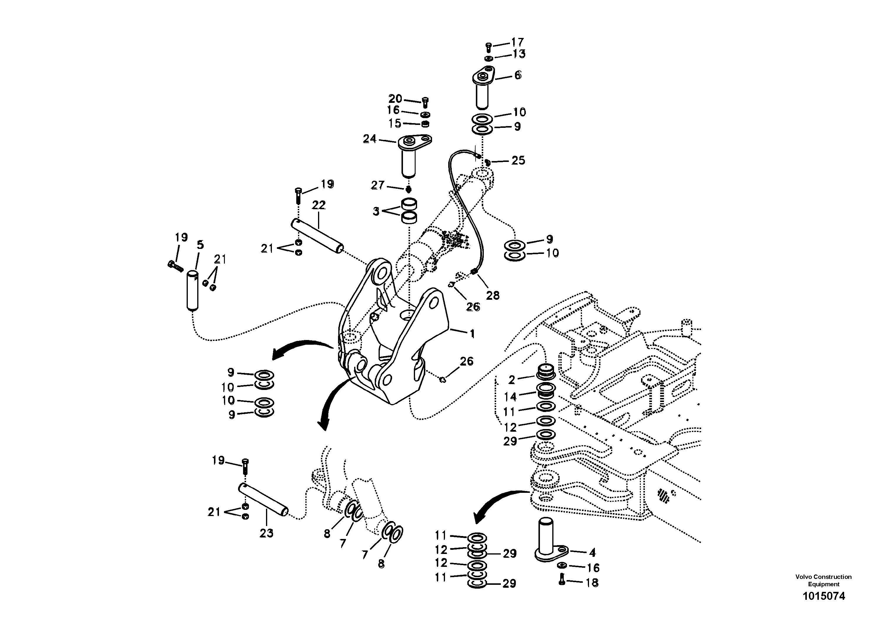 Схема запчастей Volvo ECR88 - 64852 Boom swing system ECR88 S/N 10001-14010