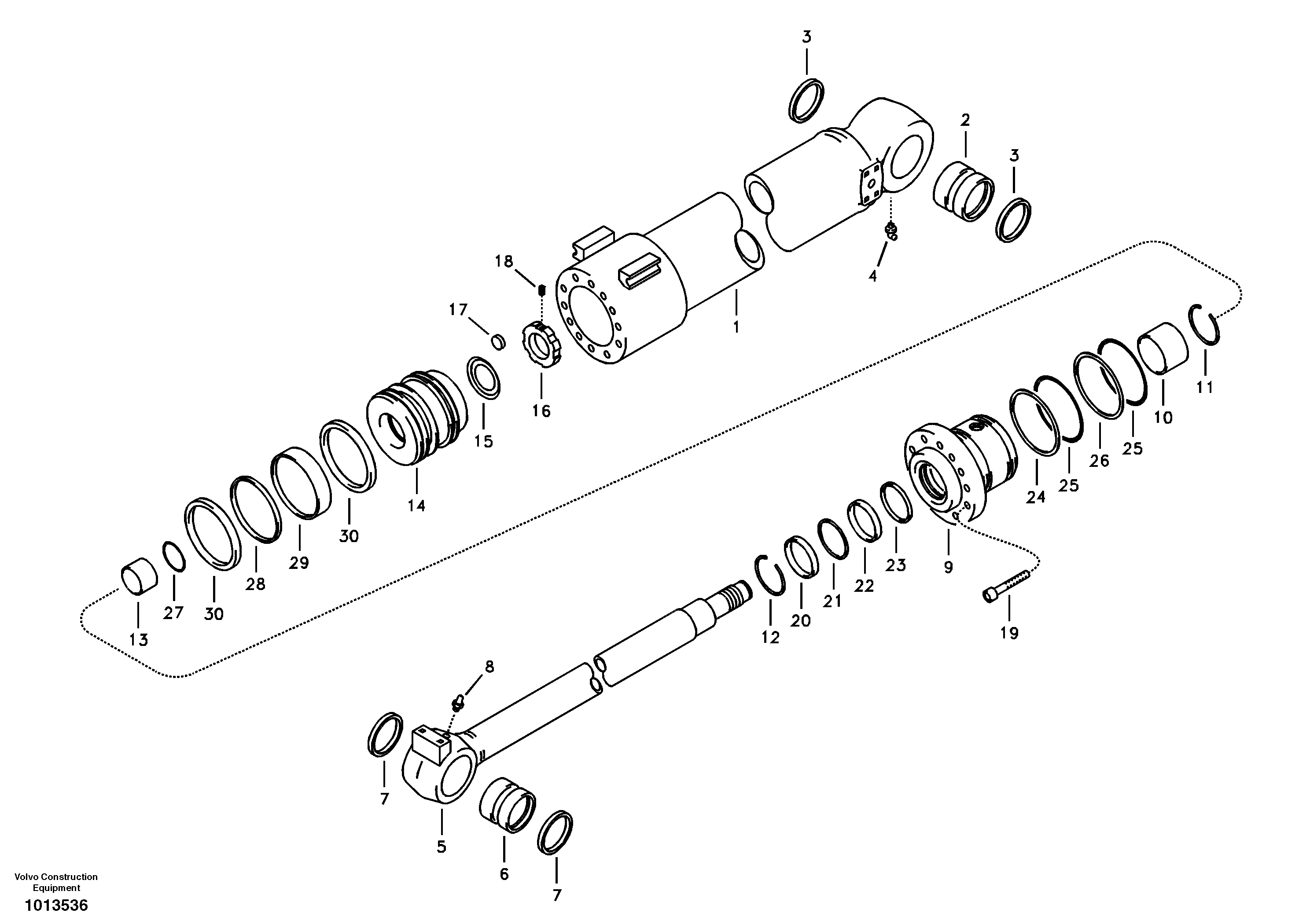 Схема запчастей Volvo ECR88 - 96818 Гидроцилиндр стрелы ECR88 S/N 10001-14010
