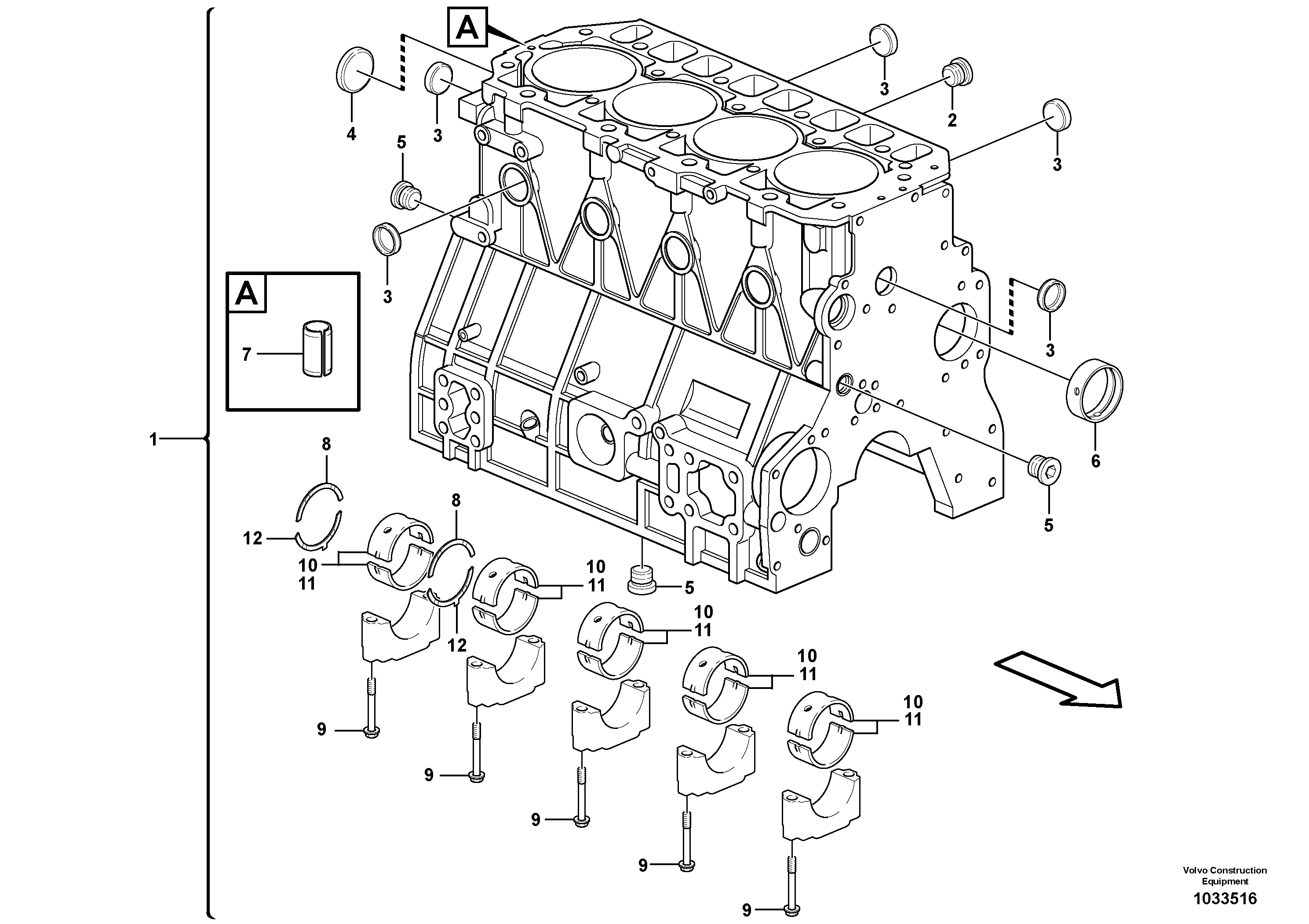 Схема запчастей Volvo ECR88 - 19912 Блок цилиндров ECR88 S/N 14011-