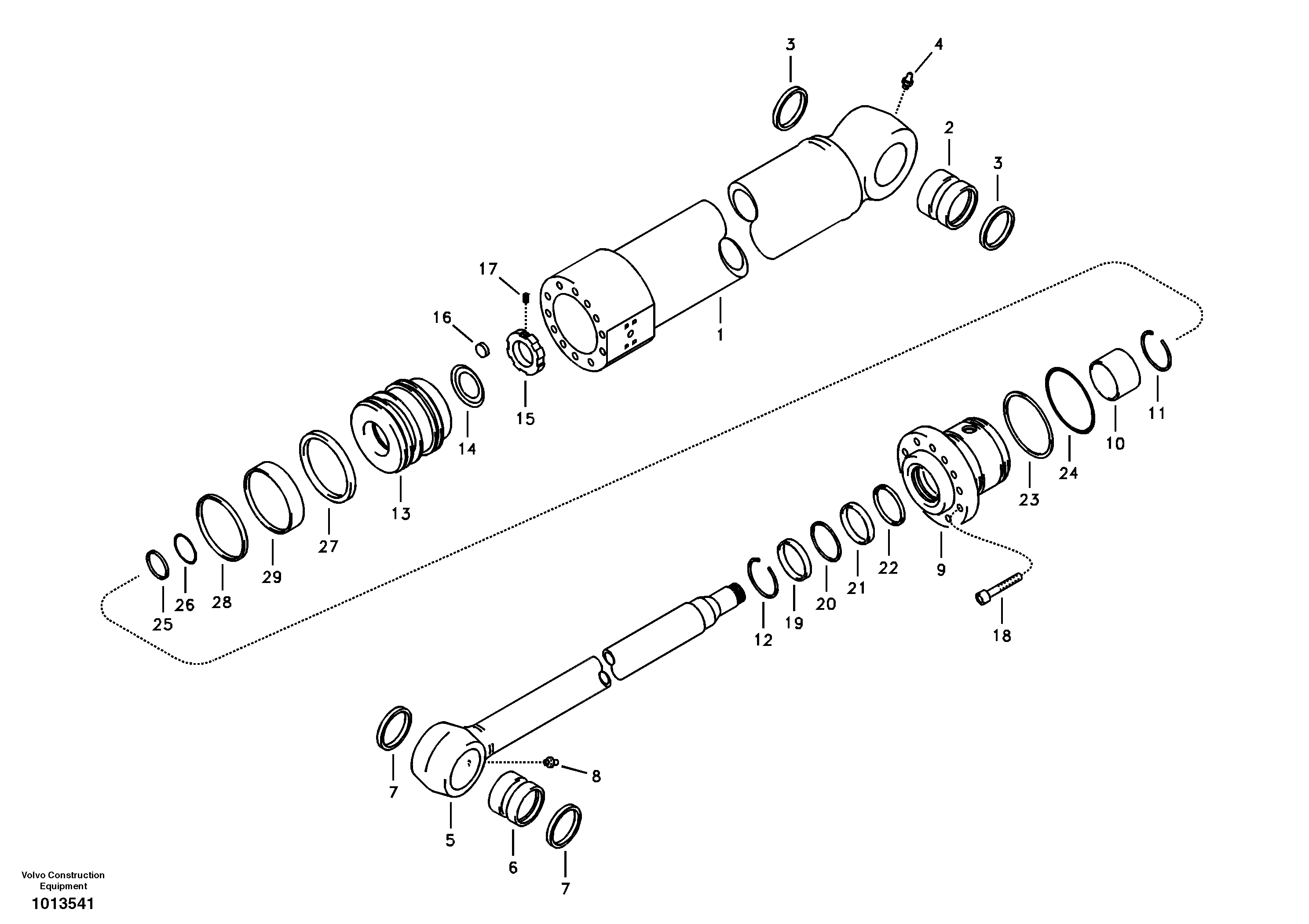 Схема запчастей Volvo ECR88 - 99828 Цилиндр ковша ECR88 S/N 10001-14010