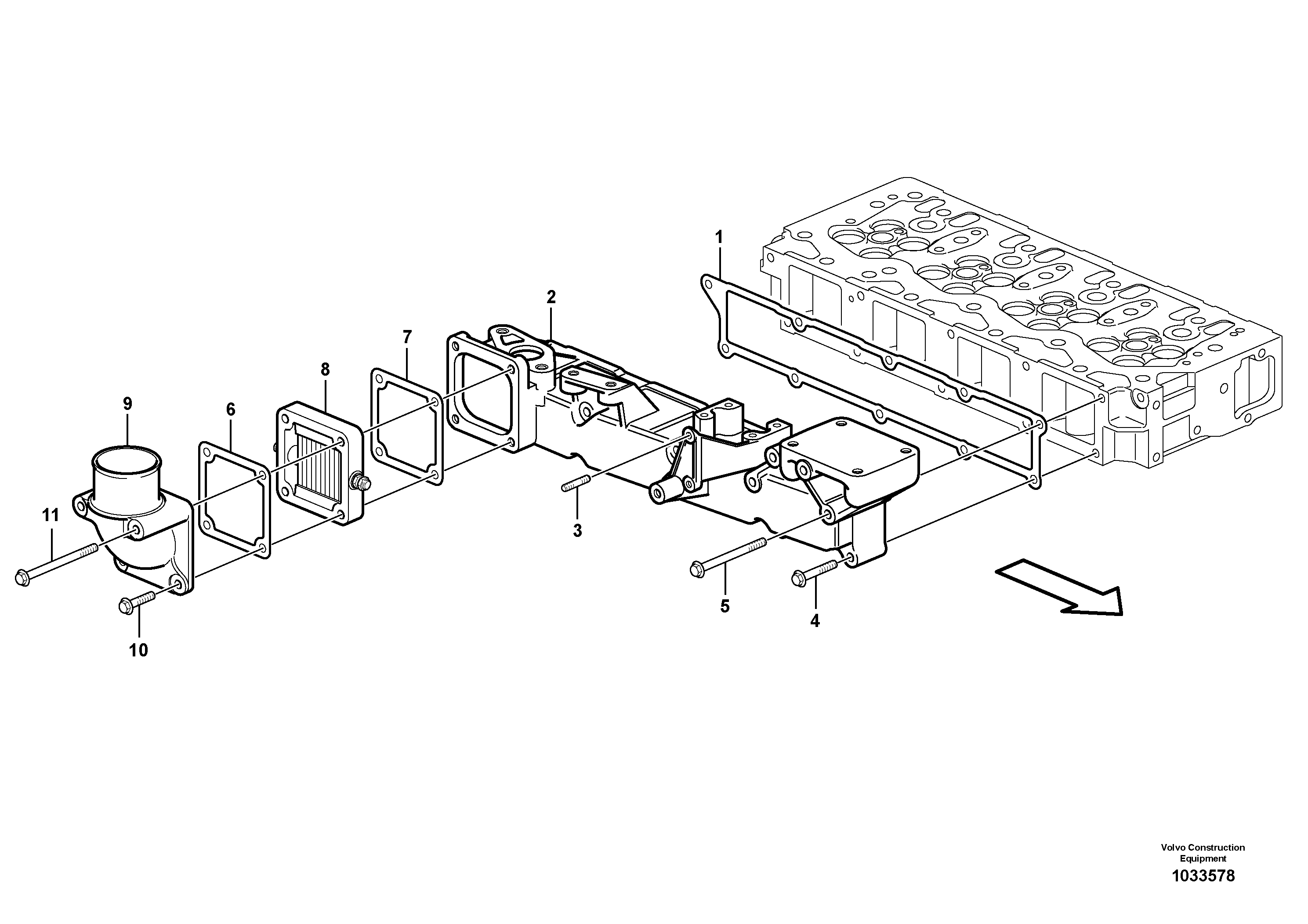 Схема запчастей Volvo ECR88 - 18894 Inlet manifold ECR88 S/N 14011-