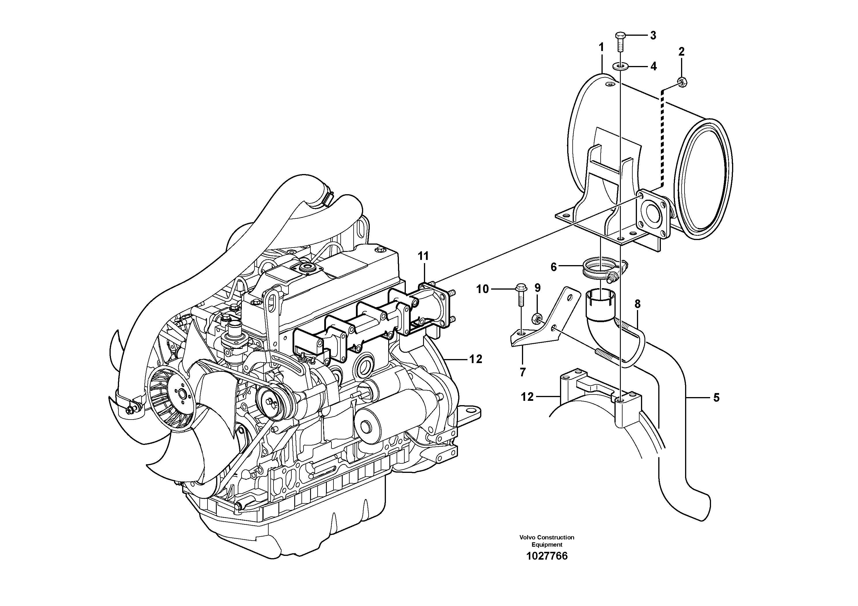 Схема запчастей Volvo EC35C - 77721 Выхлопная система EC35C