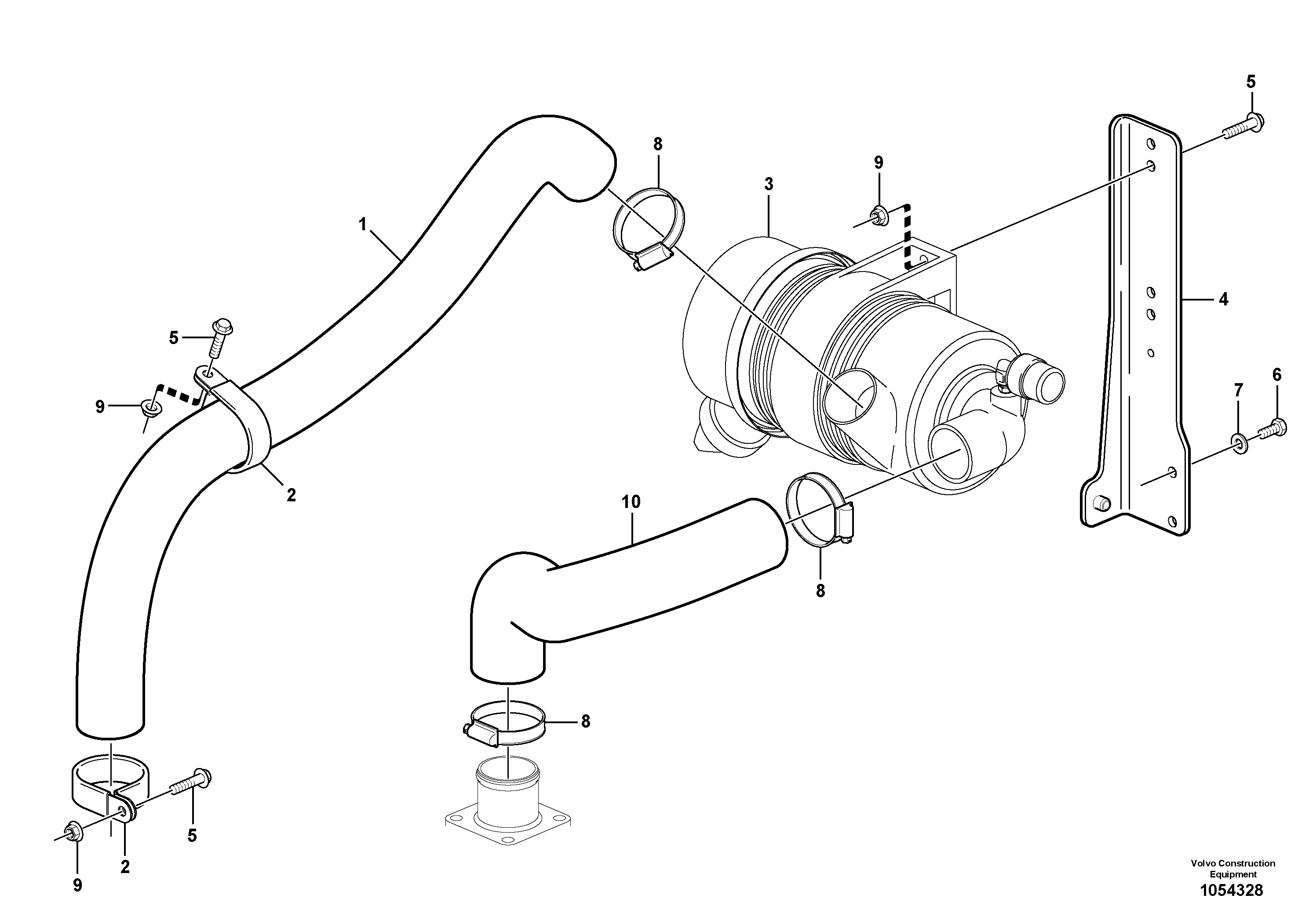 Схема запчастей Volvo EC35C - 84931 Air filter with fitting parts EC35C