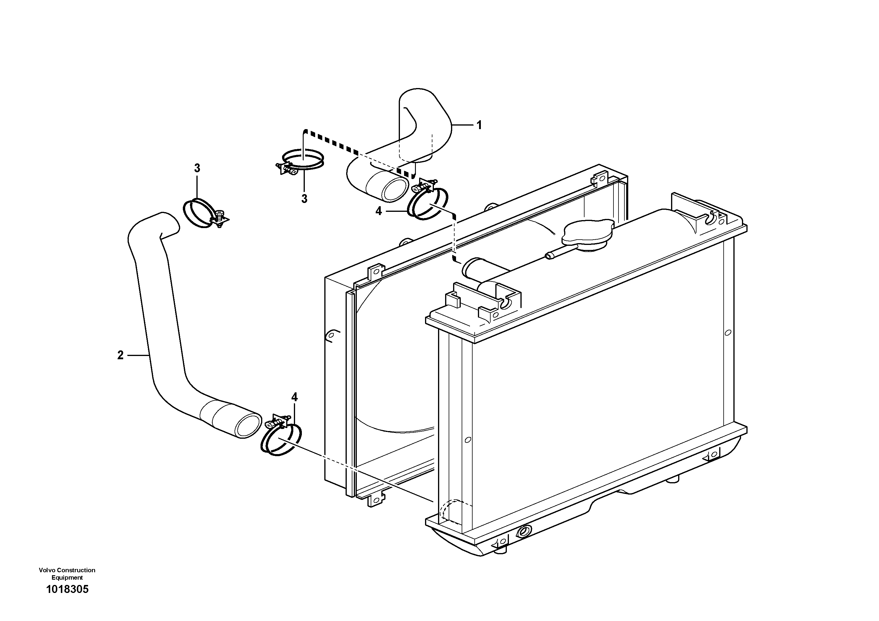 Схема запчастей Volvo EC35C - 30743 Cooling circuit EC35C