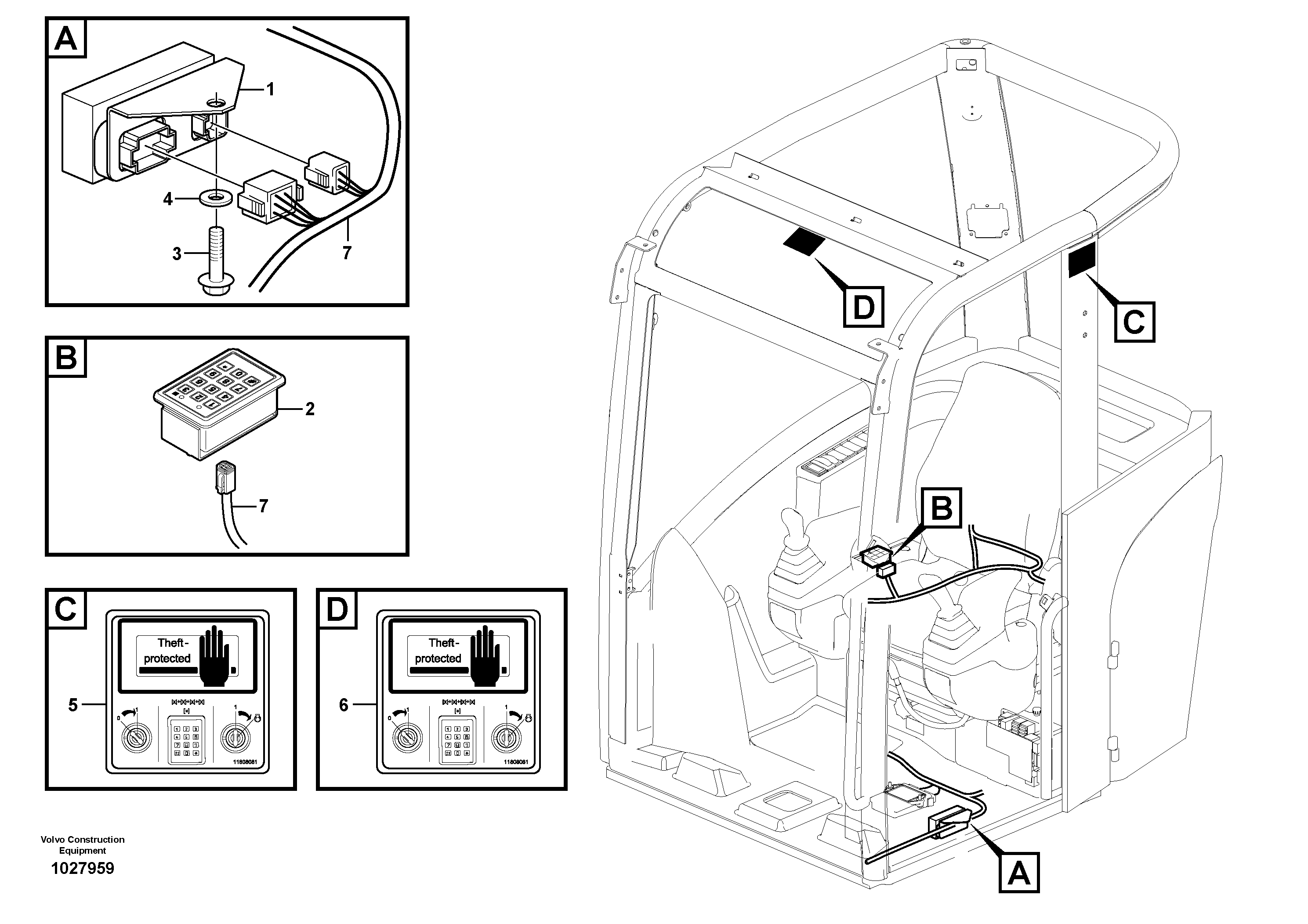 Схема запчастей Volvo EC35C - 30616 Coded keypad ( anti-start ) EC35C