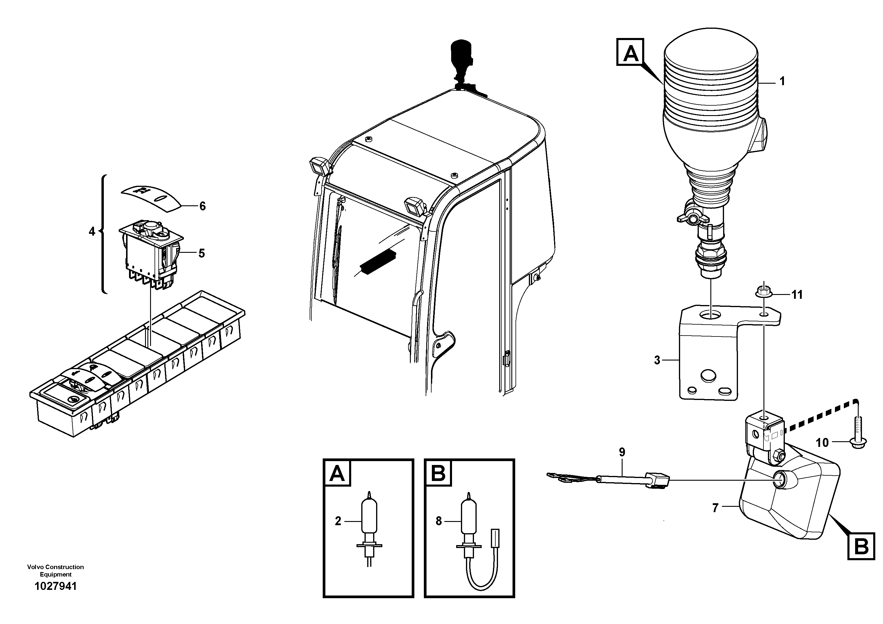 Схема запчастей Volvo EC35C - 105163 Flashing light EC35C