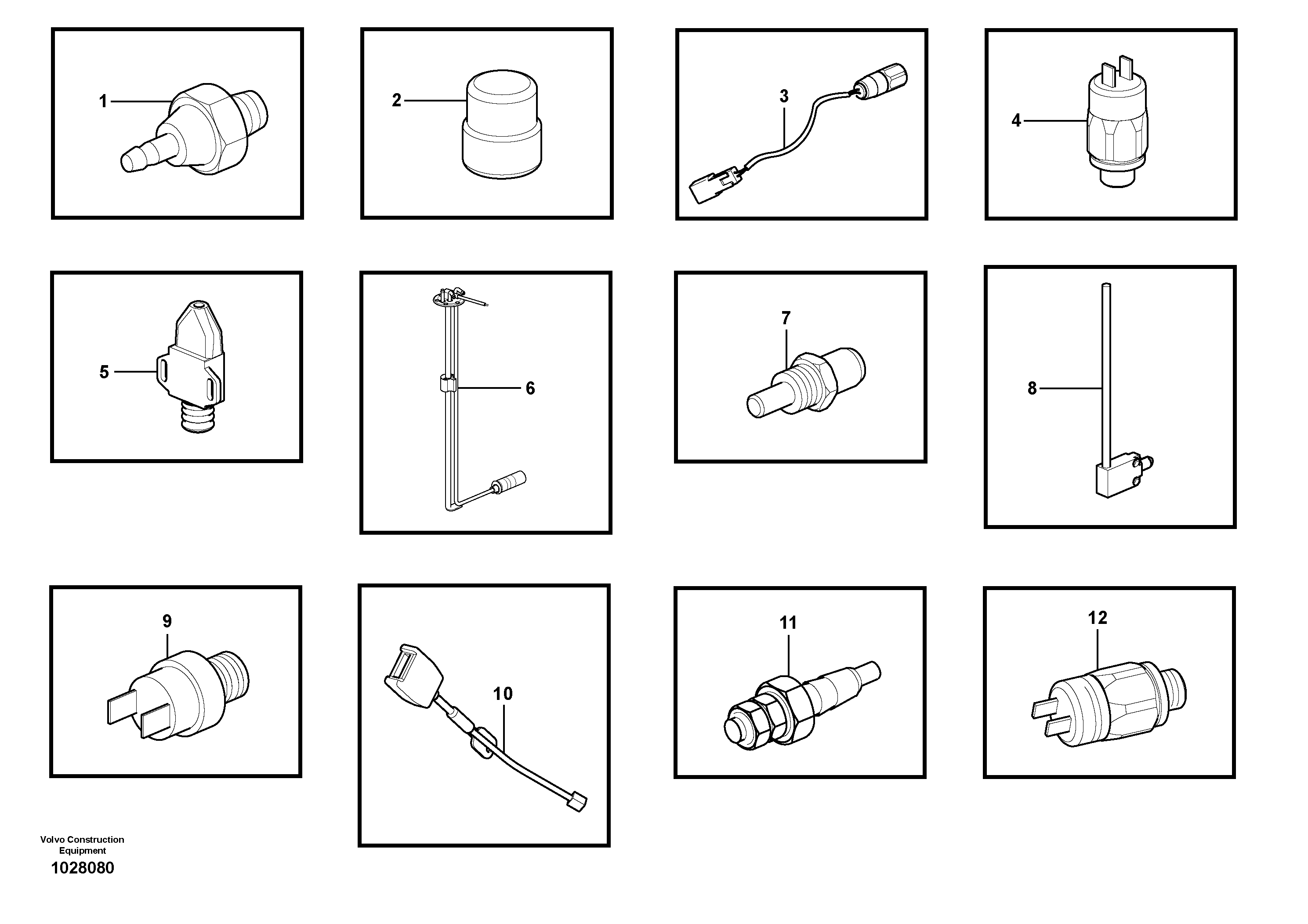 Схема запчастей Volvo EC35C - 28403 Sensors, reference list EC35C
