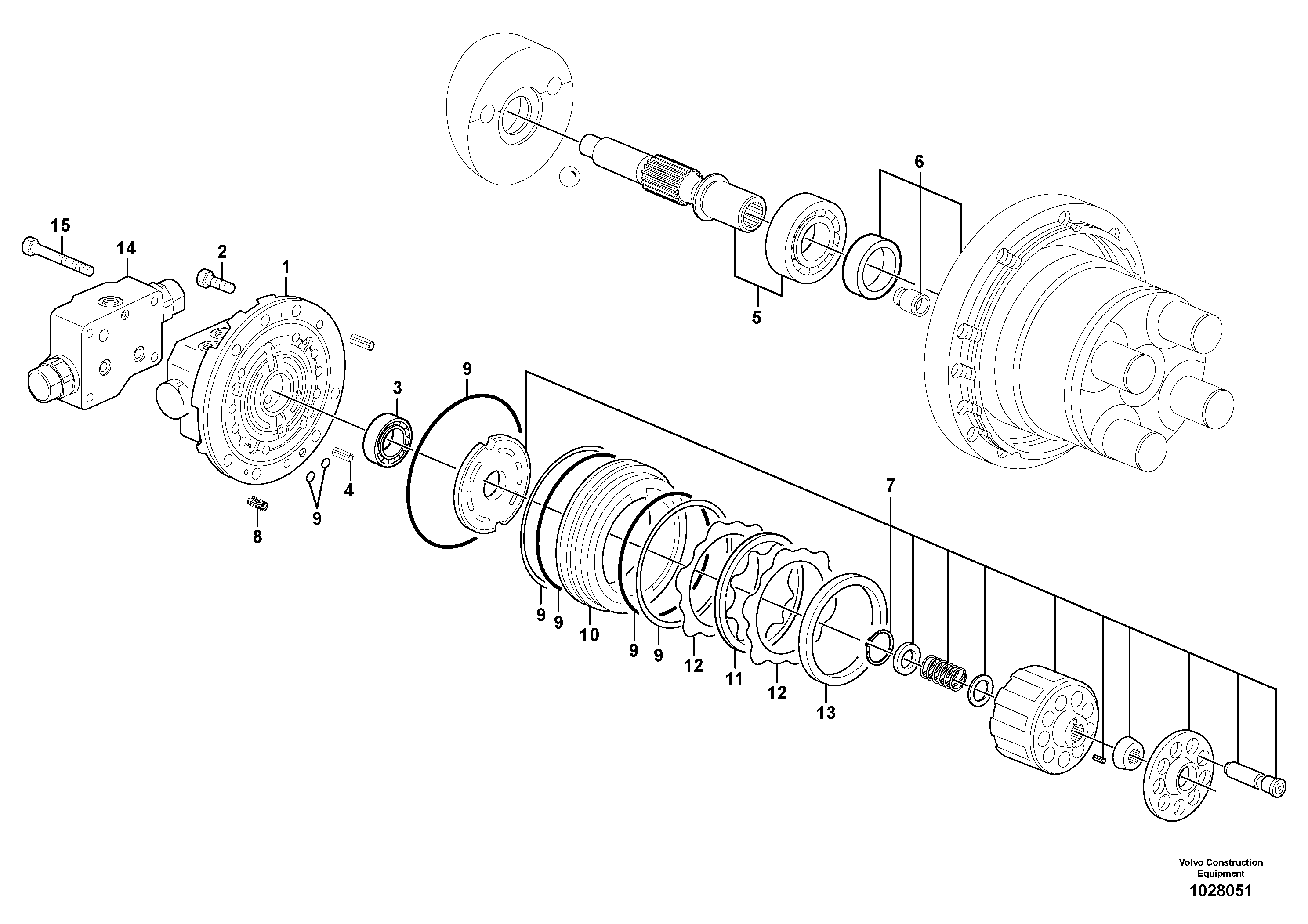 Схема запчастей Volvo EC35C - 26383 Travelling gear motor assy / with brake EC35C