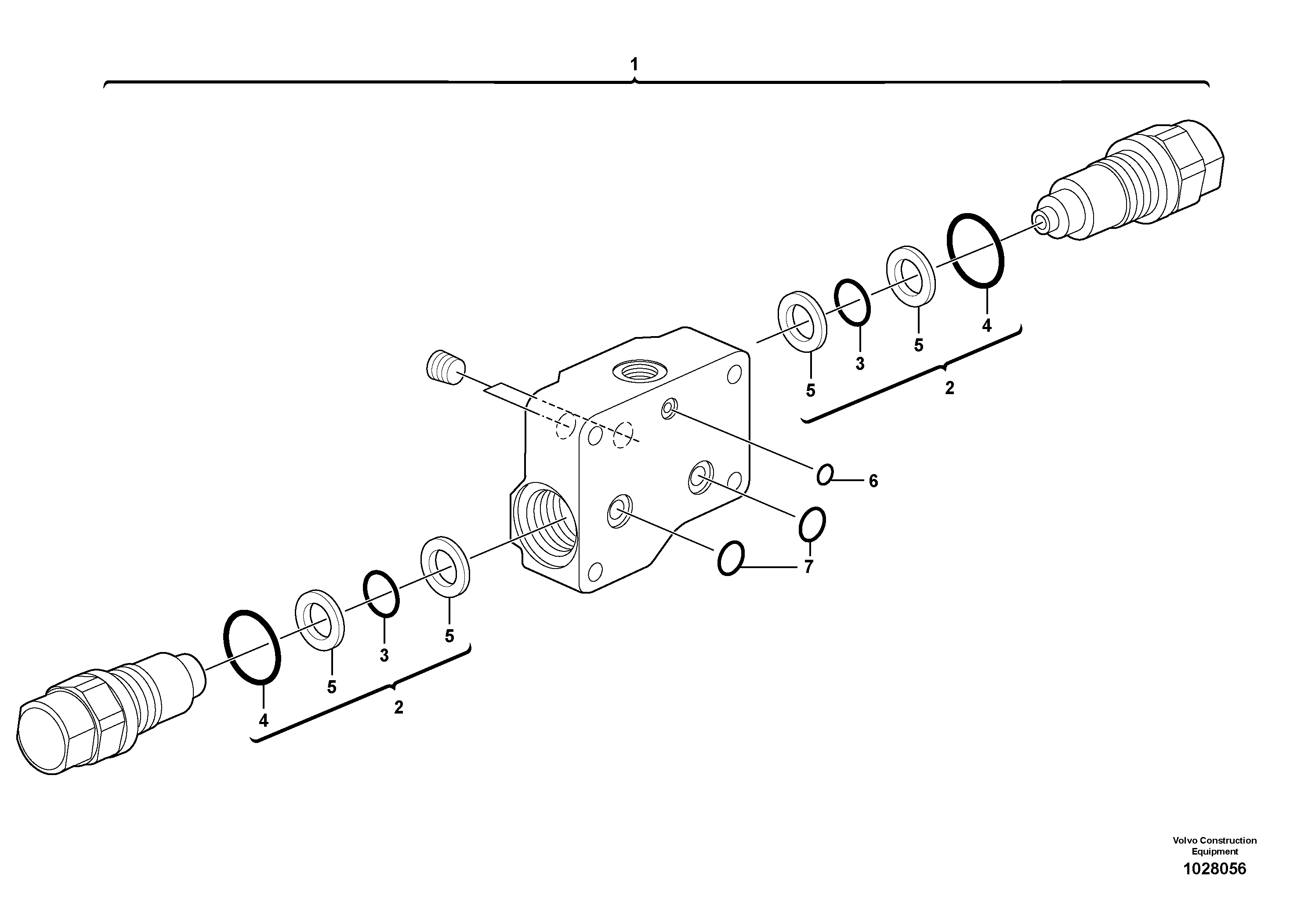 Схема запчастей Volvo EC35C - 26392 Balancing valve ( travelling ) EC35C