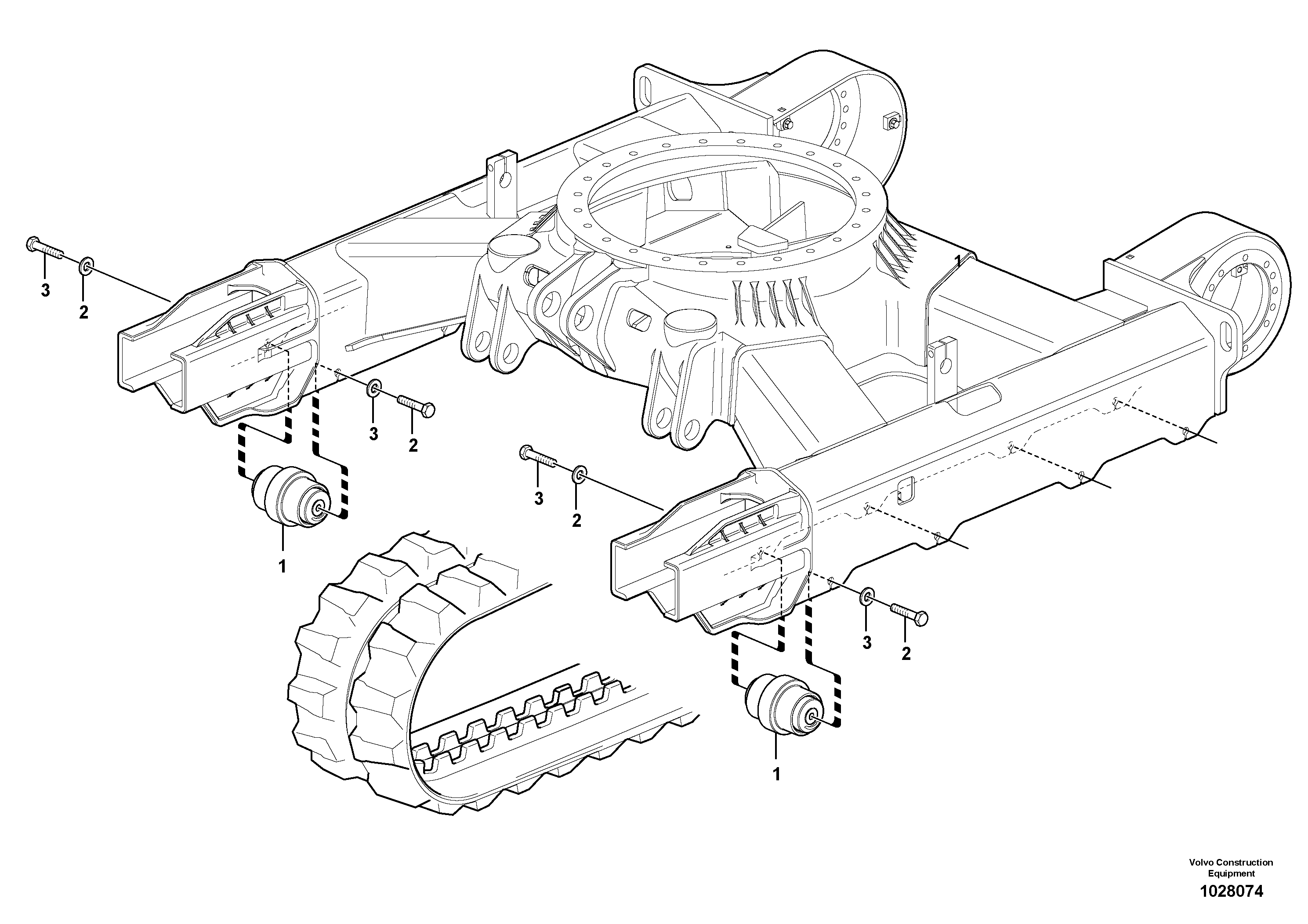 Схема запчастей Volvo EC35C - 26401 Lower roller ( rubber tracks ) EC35C