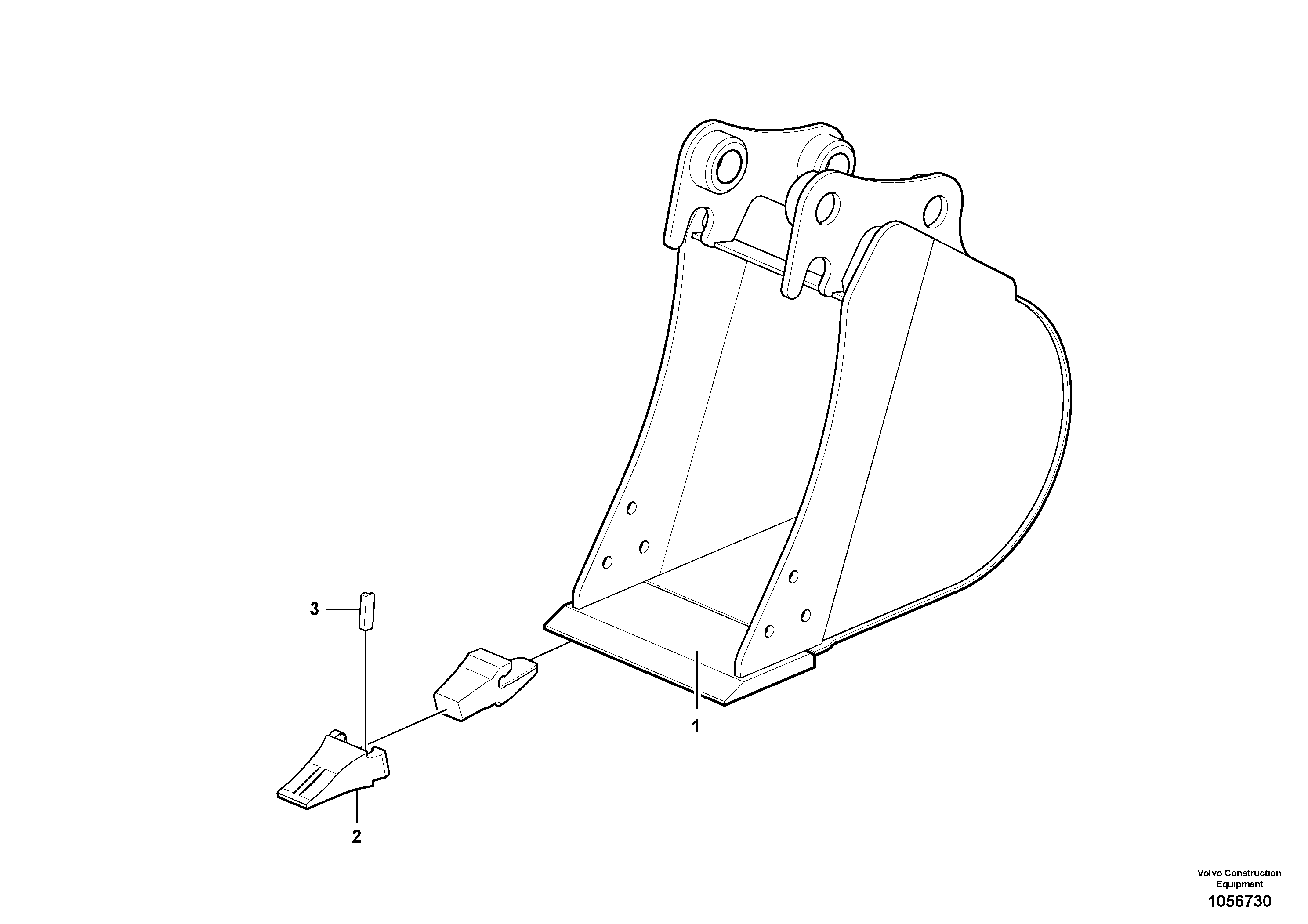 Схема запчастей Volvo EC35C - 77756 Ковш ATTACHMENTS ATT. COMPACT EXCAVATORS BUCKET&HAMMER