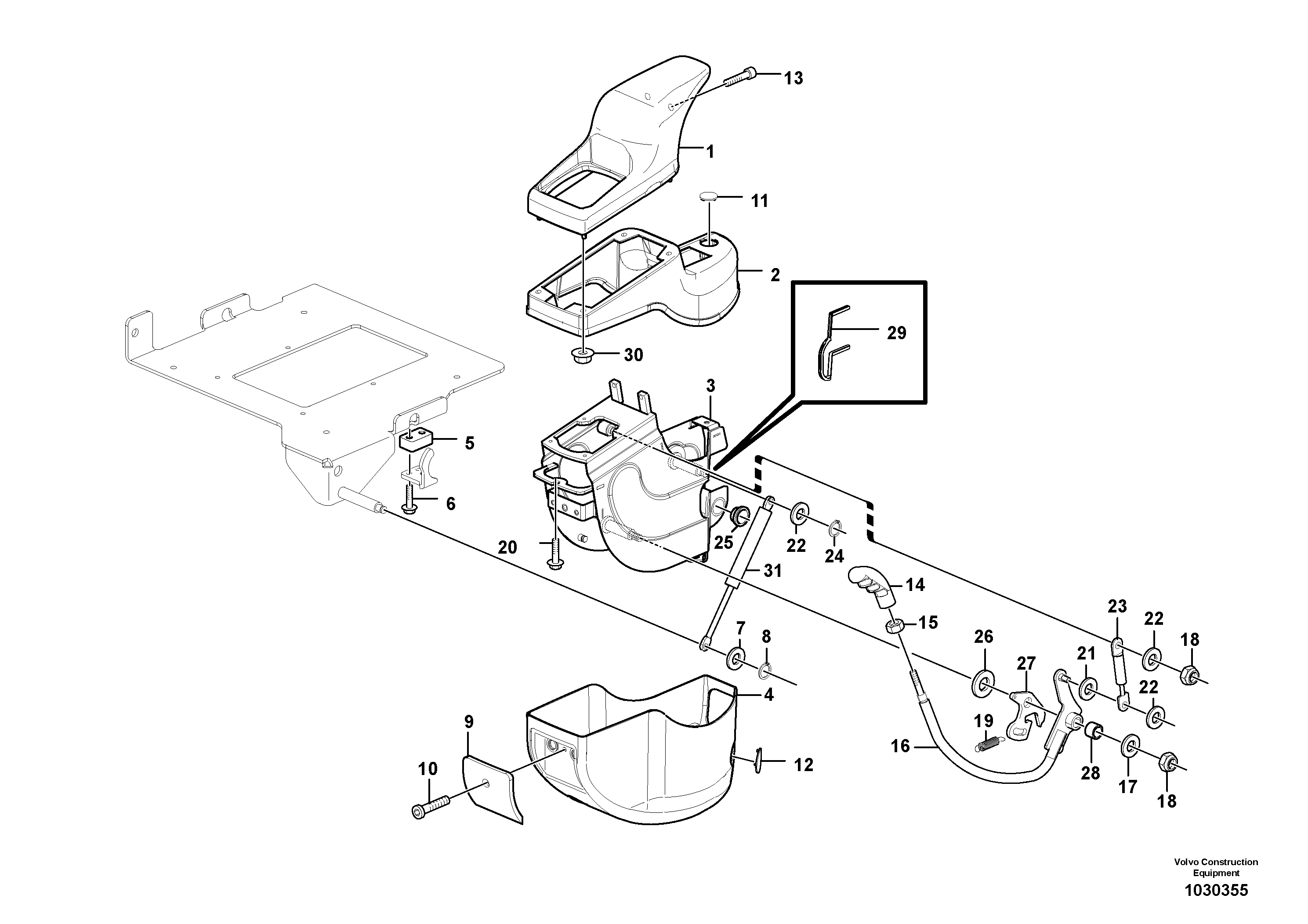 Схема запчастей Volvo EC35C - 88931 Operators station : instrument panel ( left ) EC35C
