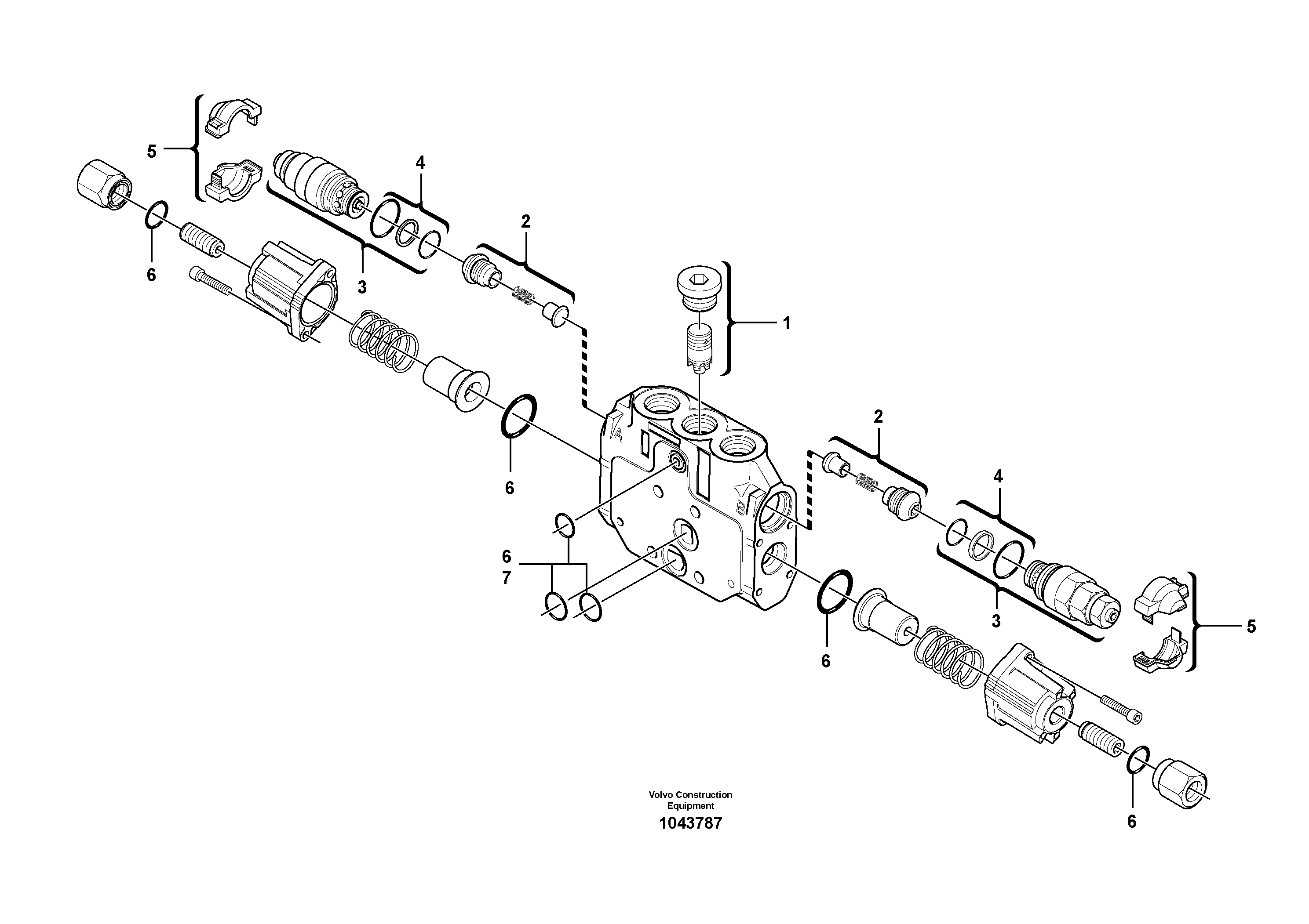 Схема запчастей Volvo EC35C - 40798 Valve section EC35C