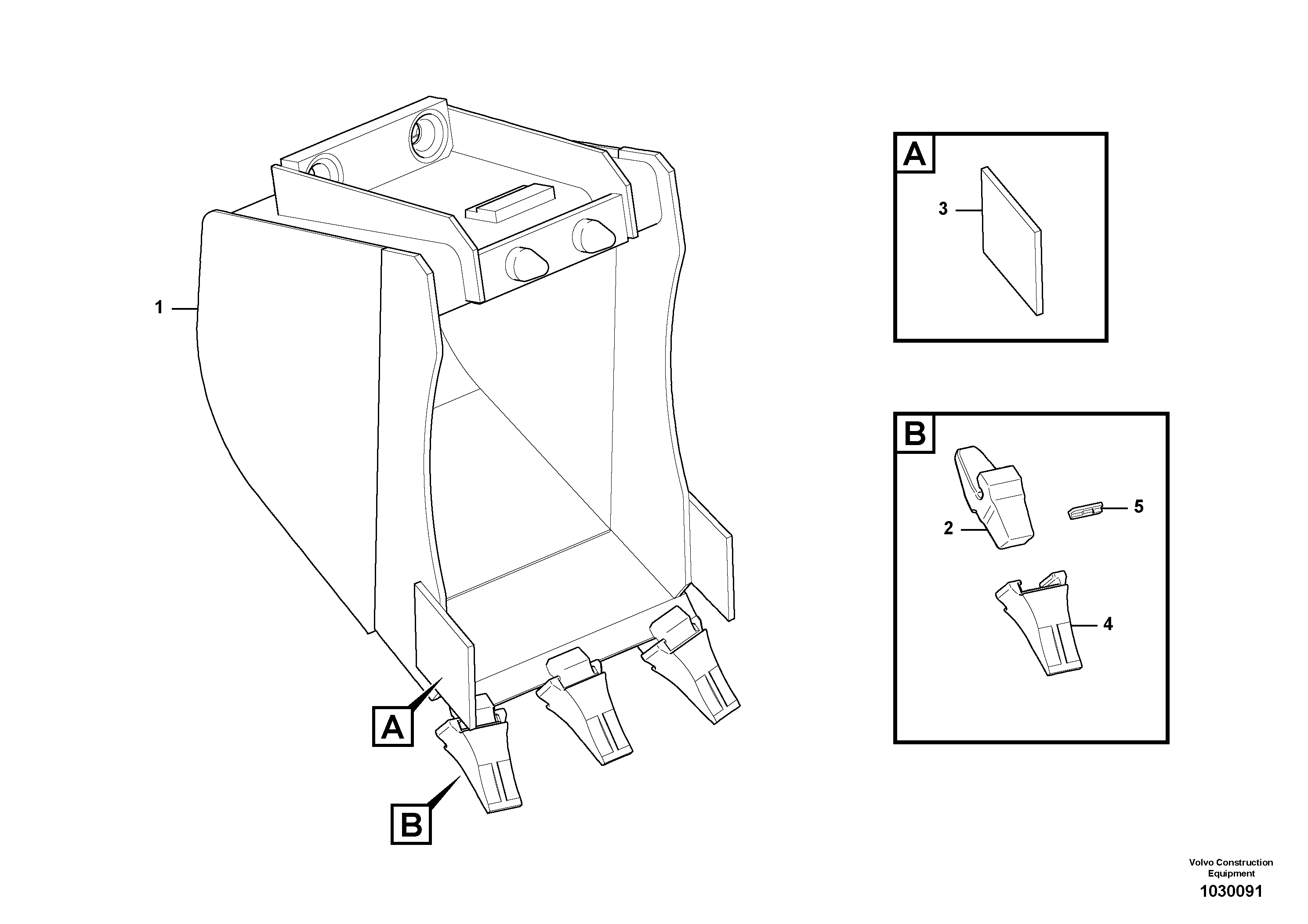 Схема запчастей Volvo EC35C - 83688 Buckets for Quickfit ATTACHMENTS ATT. COMPACT EXCAVATORS BUCKET&HAMMER
