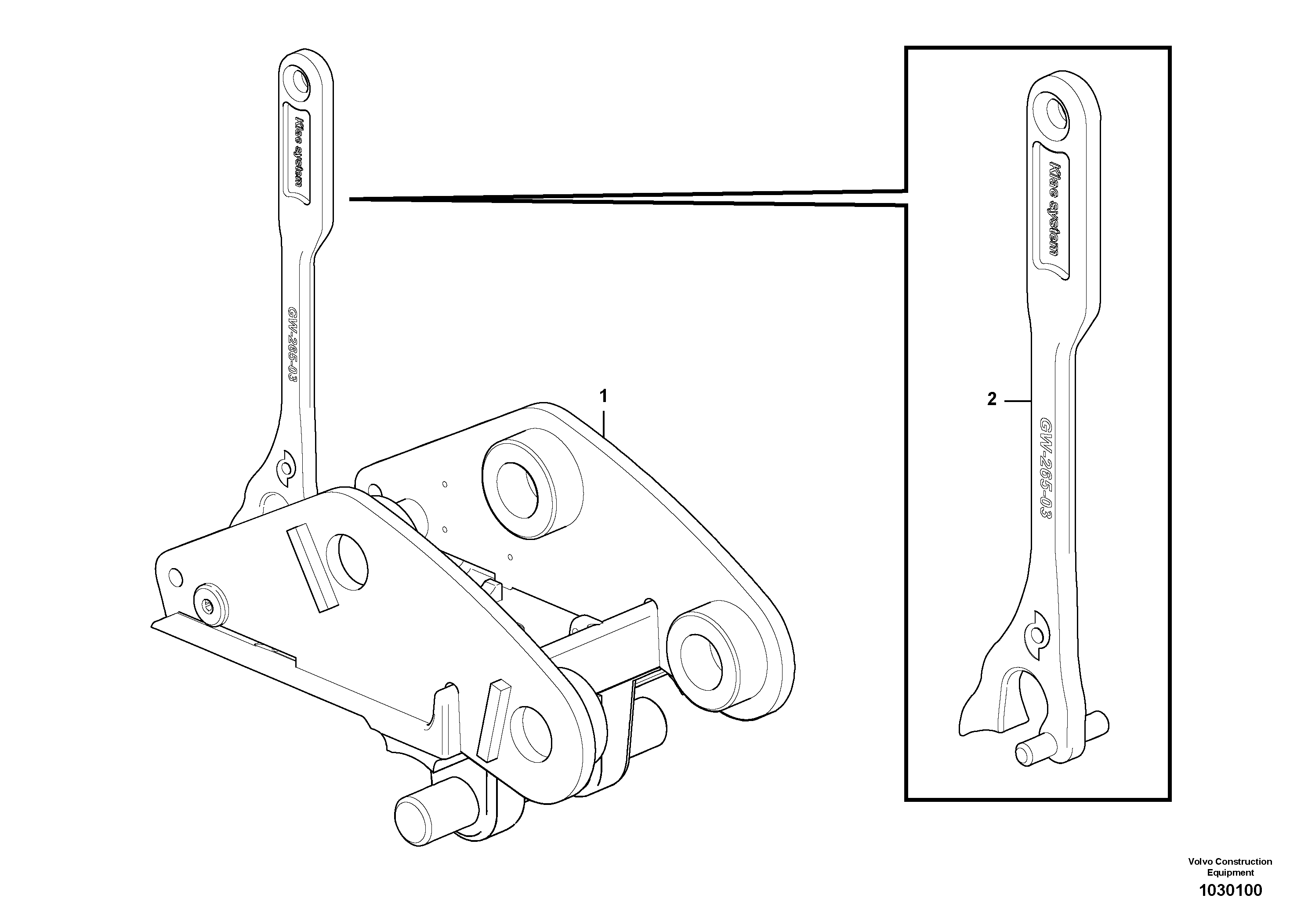 Схема запчастей Volvo EC35C - 28439 Tool holder / mechanical control EC35C