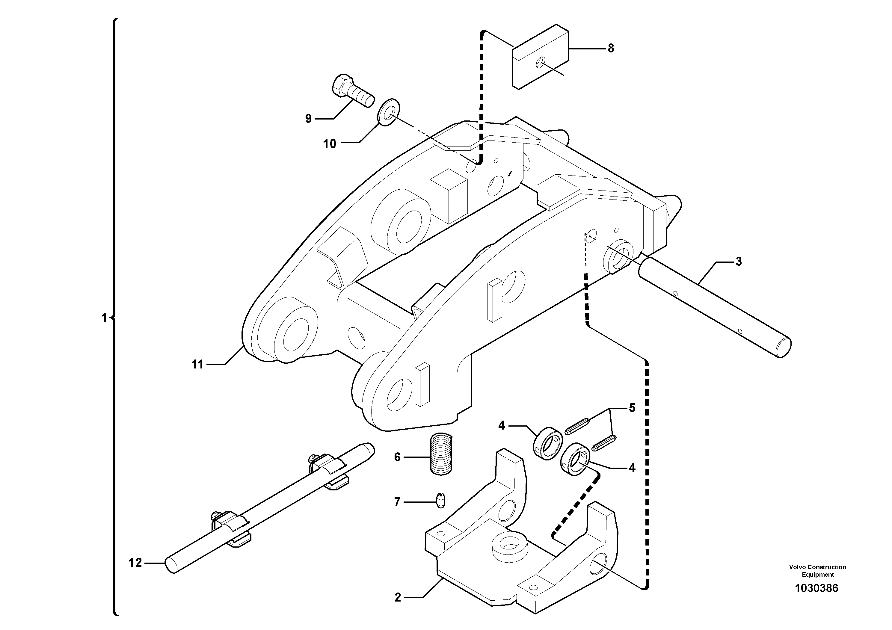 Схема запчастей Volvo EC35C - 28440 Tool holder / mechanical control EC35C