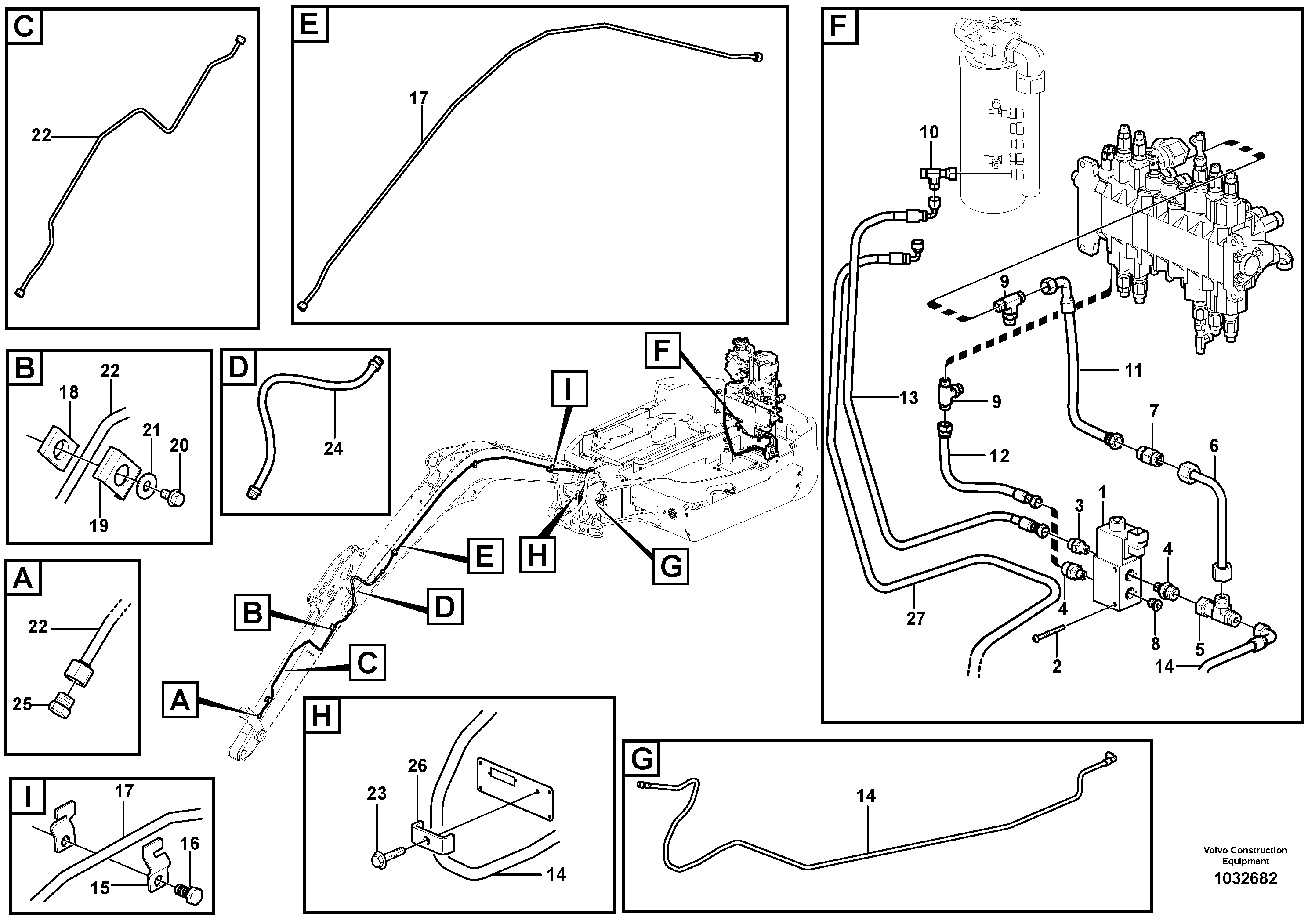 Схема запчастей Volvo EC35C - 36193 Hyd. circuit (quickfit/double-acting) EC35C
