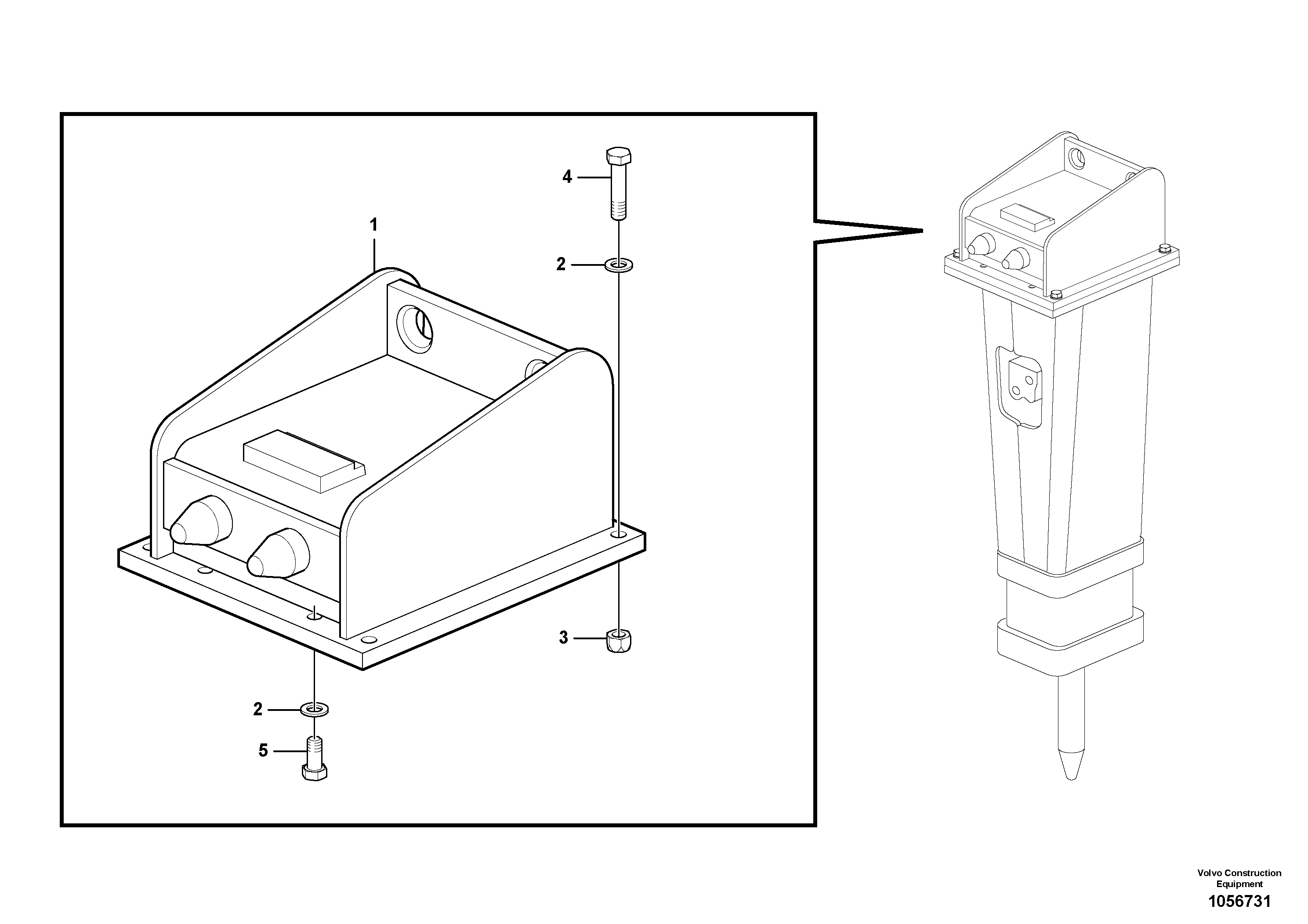 Схема запчастей Volvo EC35C - 78003 Retainer for hammer ATTACHMENTS ATT. COMPACT EXCAVATORS BUCKET&HAMMER