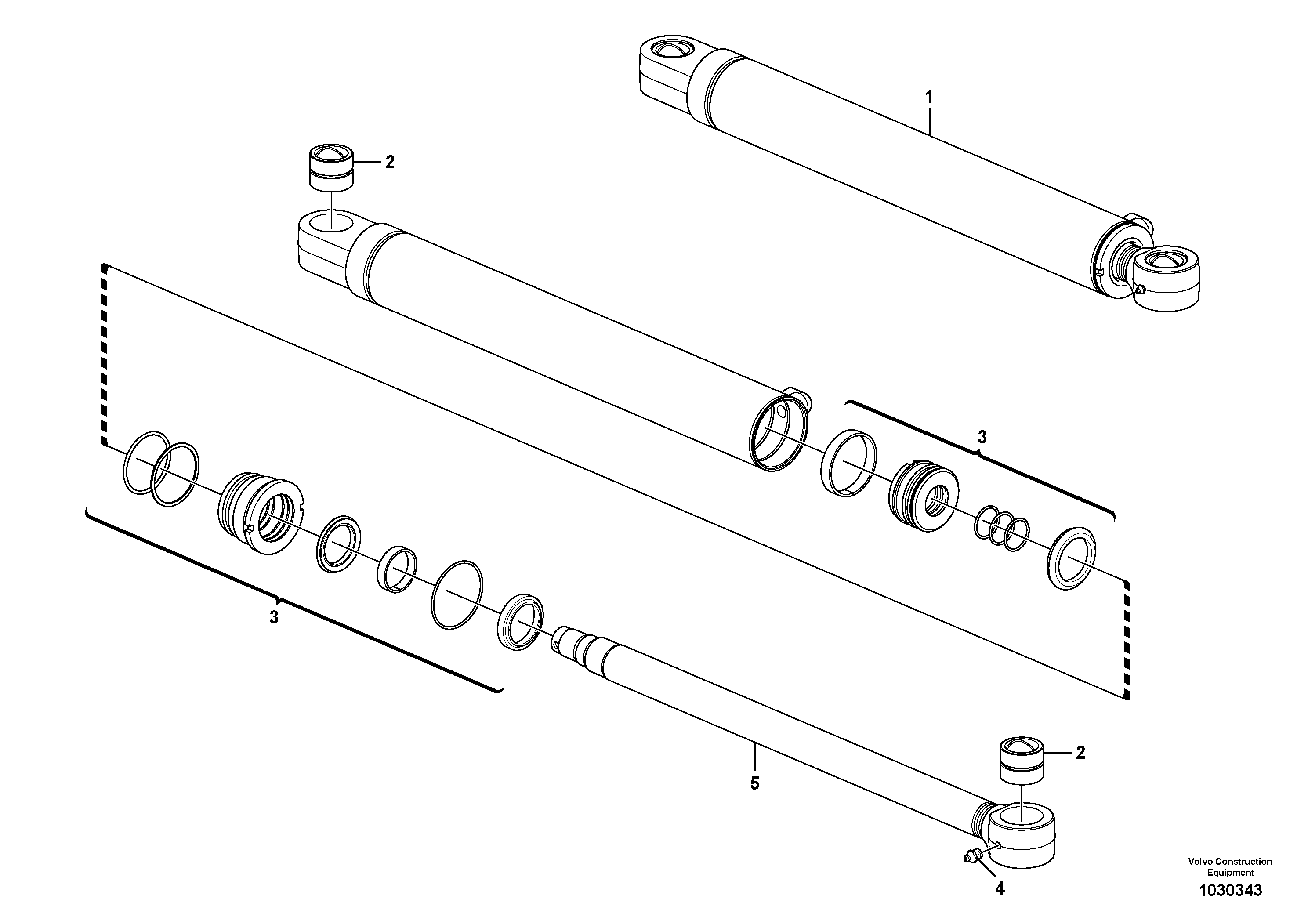 Схема запчастей Volvo EC35C - 36627 Boom offset cylinder EC35C
