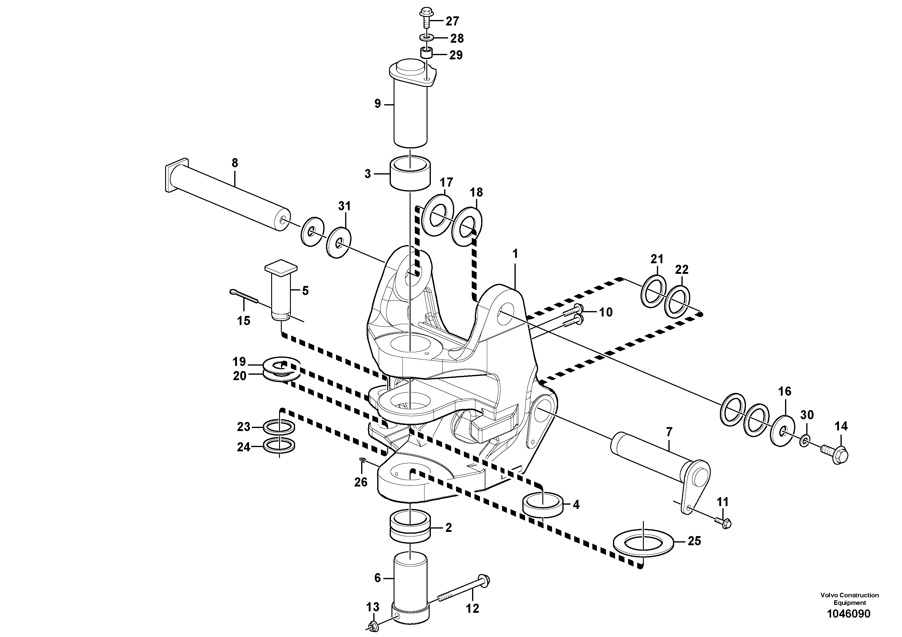 Схема запчастей Volvo EC35C - 86845 Pivot pin EC35C