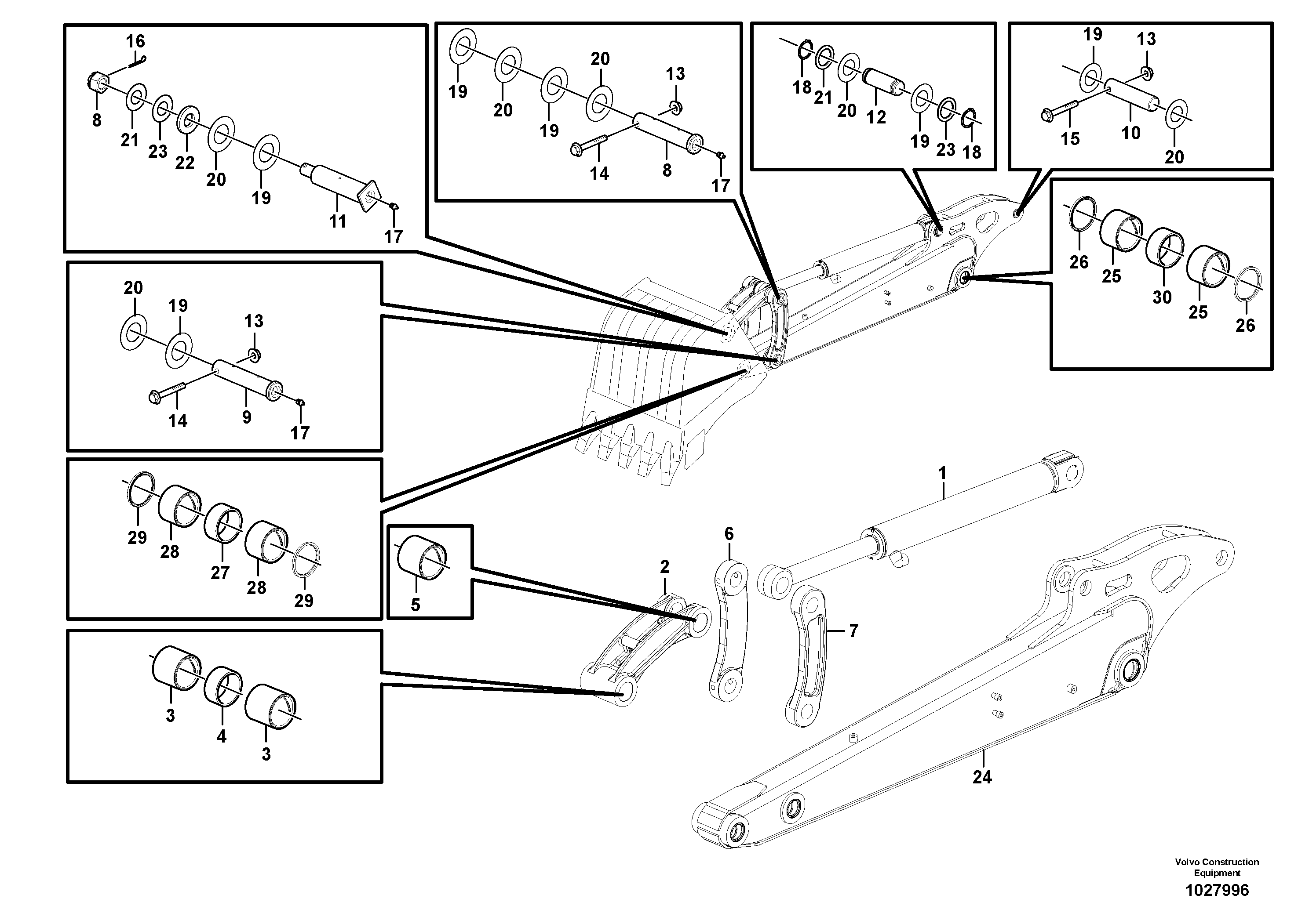 Схема запчастей Volvo EC35C - 105162 Dipper arm EC35C