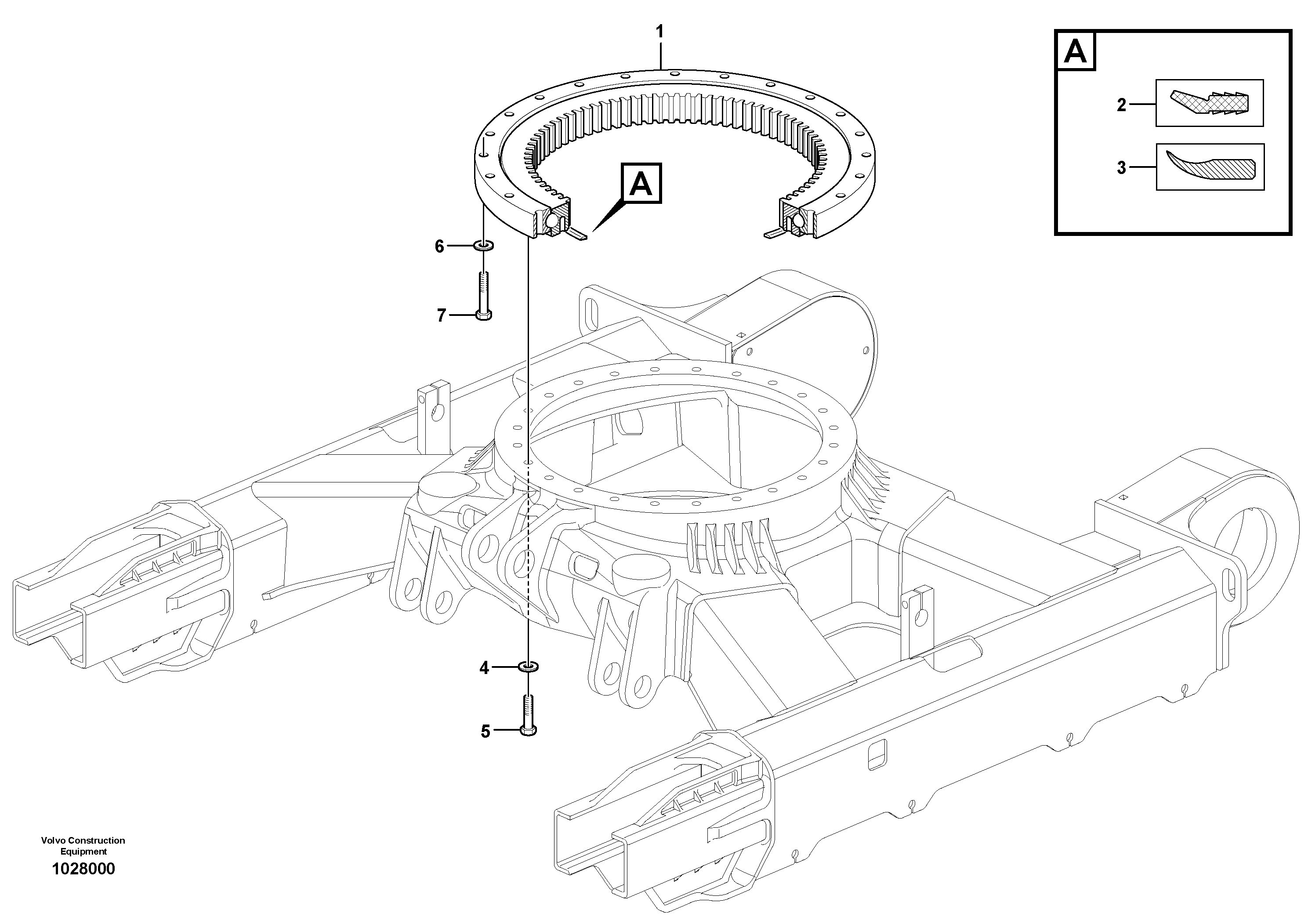 Схема запчастей Volvo ECR48C - 36851 Slewing ring ECR48C