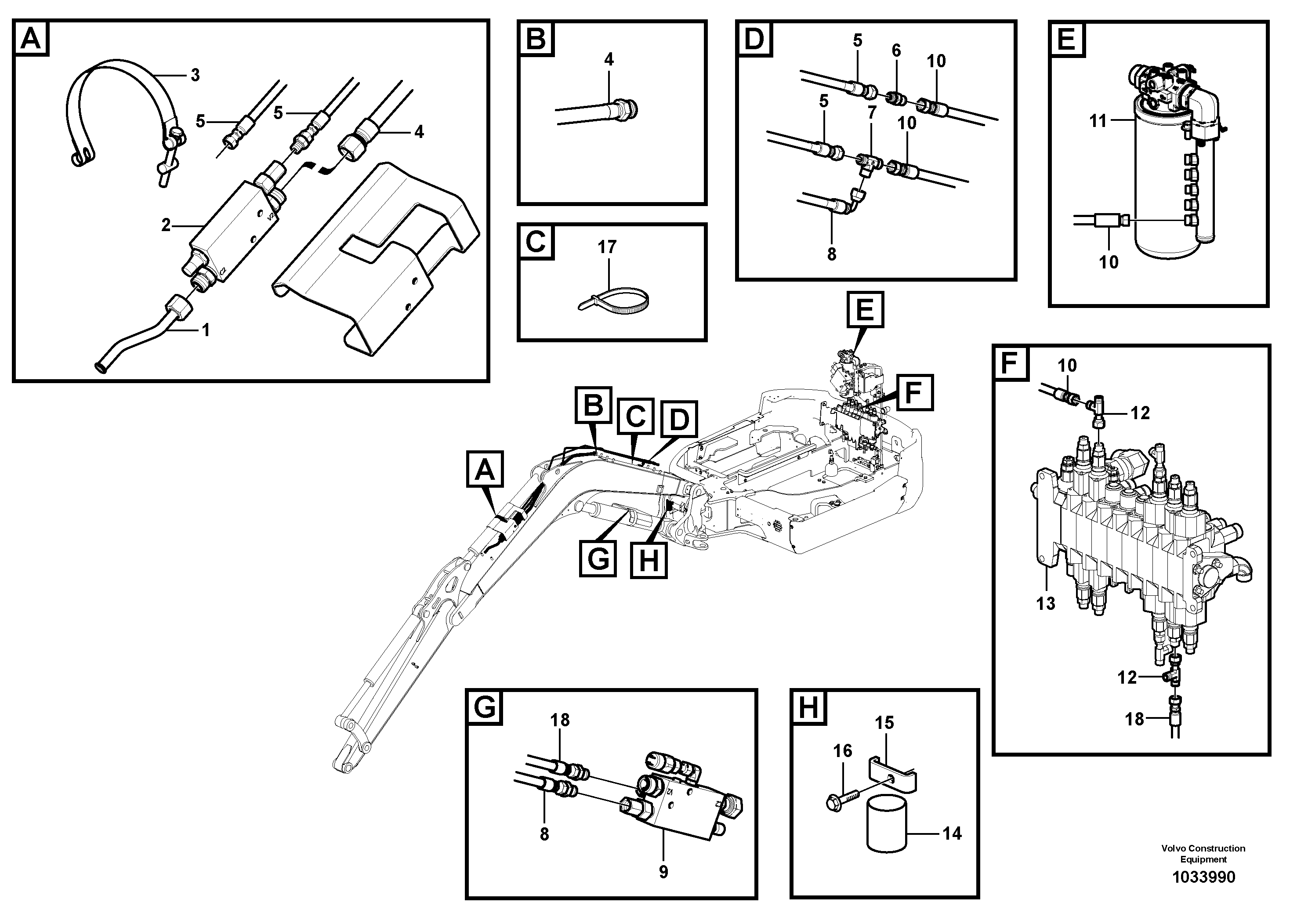 Схема запчастей Volvo ECR48C - 36219 Working Hydraulics, Valves ECR48C