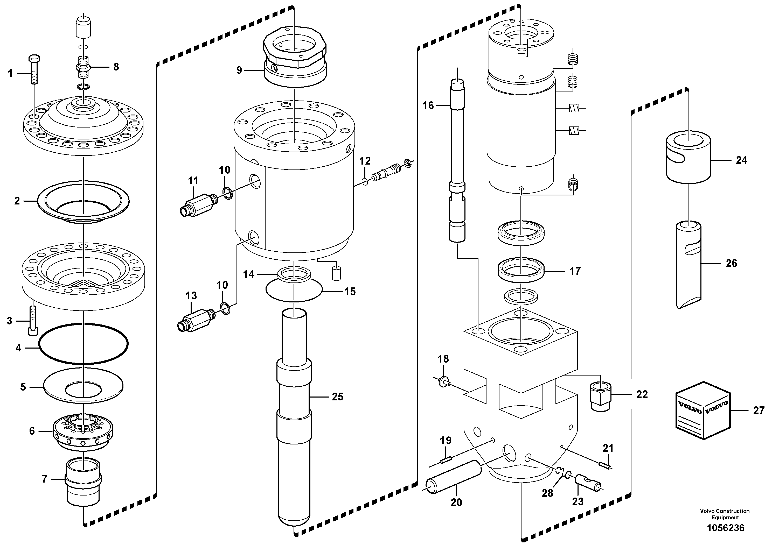 Схема запчастей Volvo ECR48C - 77974 Hammer ATTACHMENTS ATT. COMPACT EXCAVATORS BUCKET&HAMMER