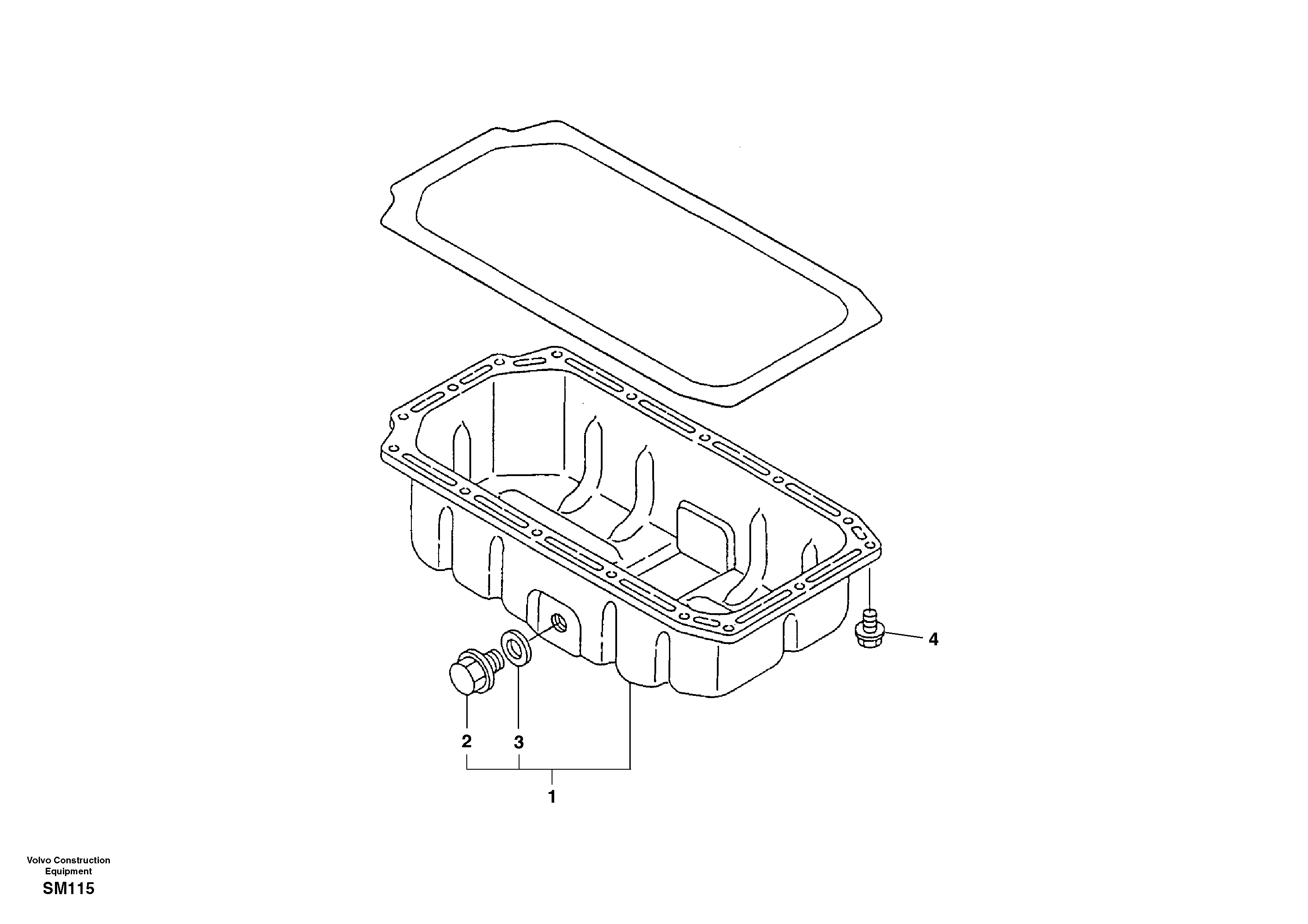 Схема запчастей Volvo EW55 SER NO 5630- - 44766 Oil sump 