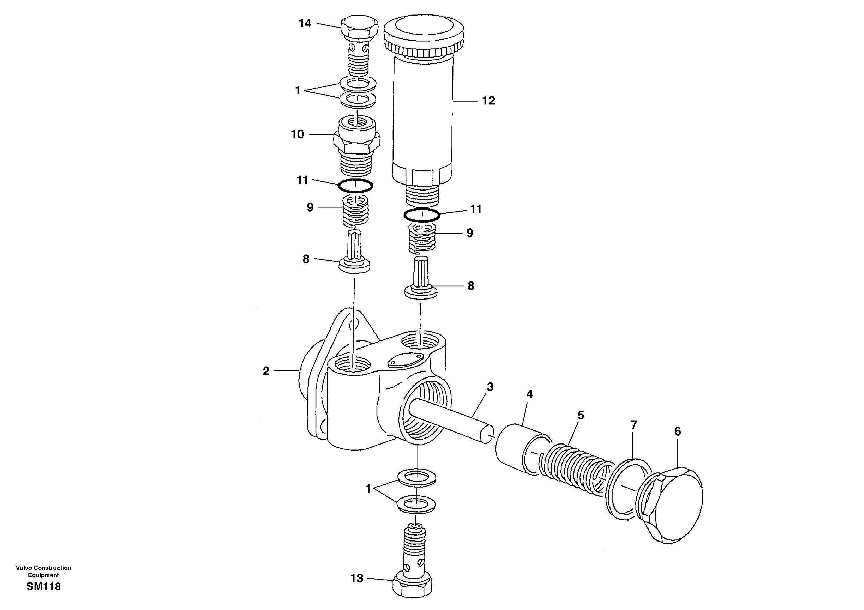Схема запчастей Volvo EW55 SER NO 5630- - 44767 Fuel feed pump 