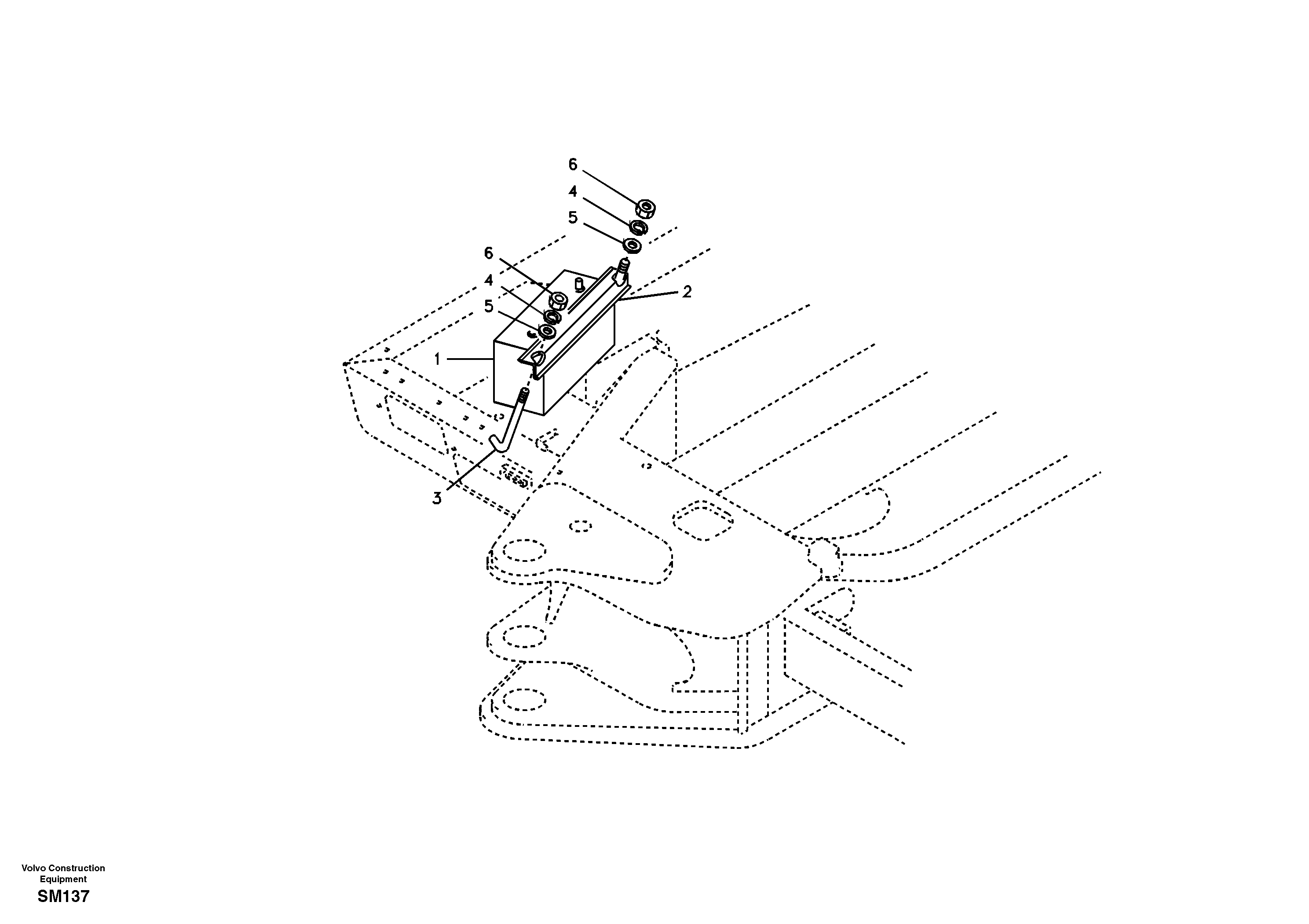 Схема запчастей Volvo EW55 SER NO 5630- - 54695 Battery with assembling details 