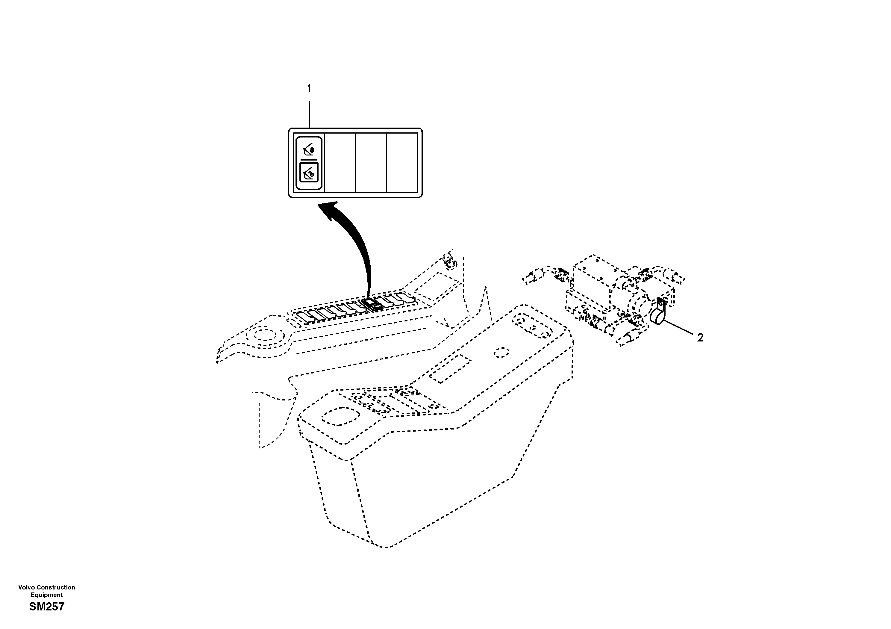 Схема запчастей Volvo EW55 SER NO 5630- - 11802 Switch, quickfit control 