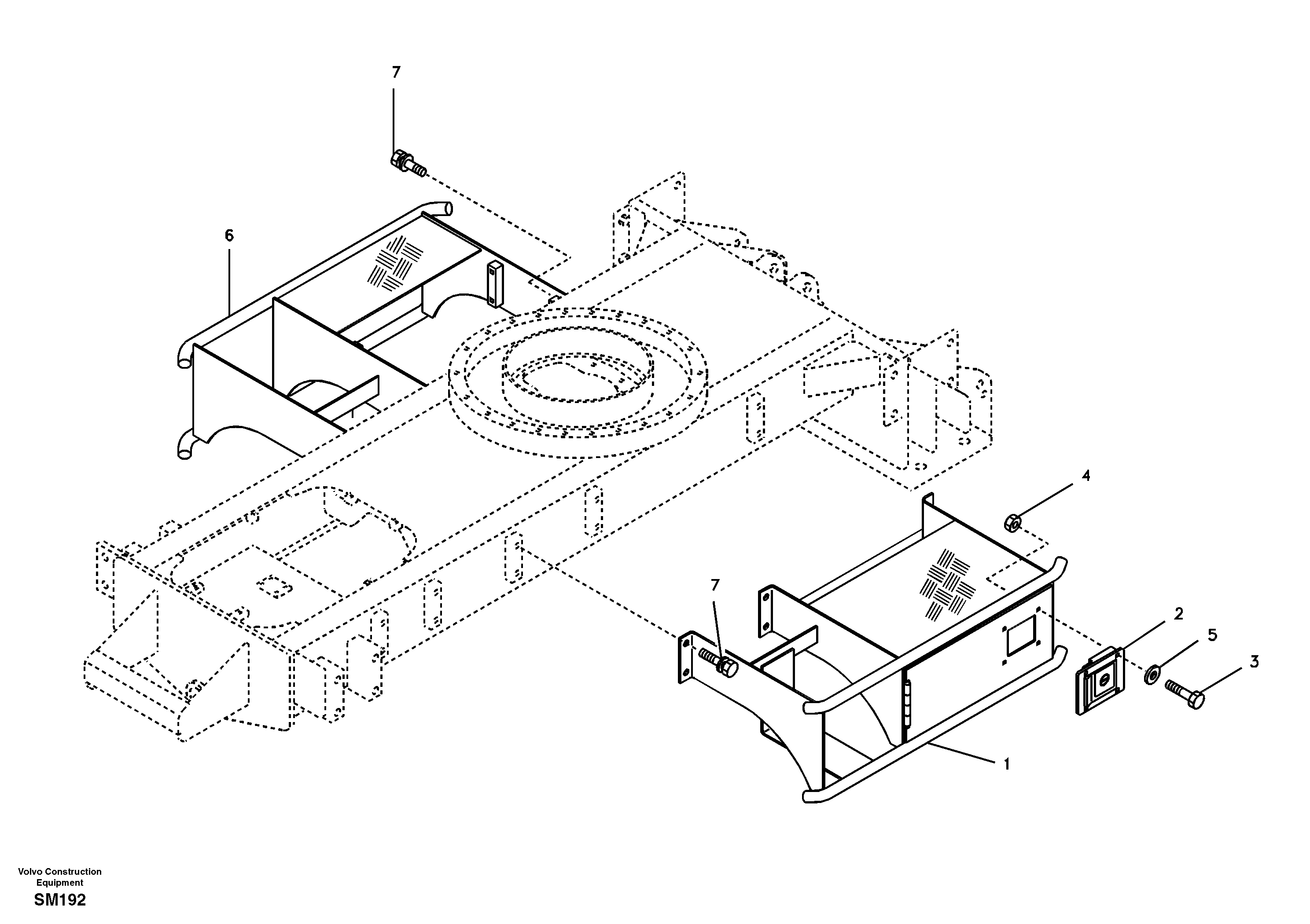 Схема запчастей Volvo EW55 SER NO 5630- - 11848 Foot step 