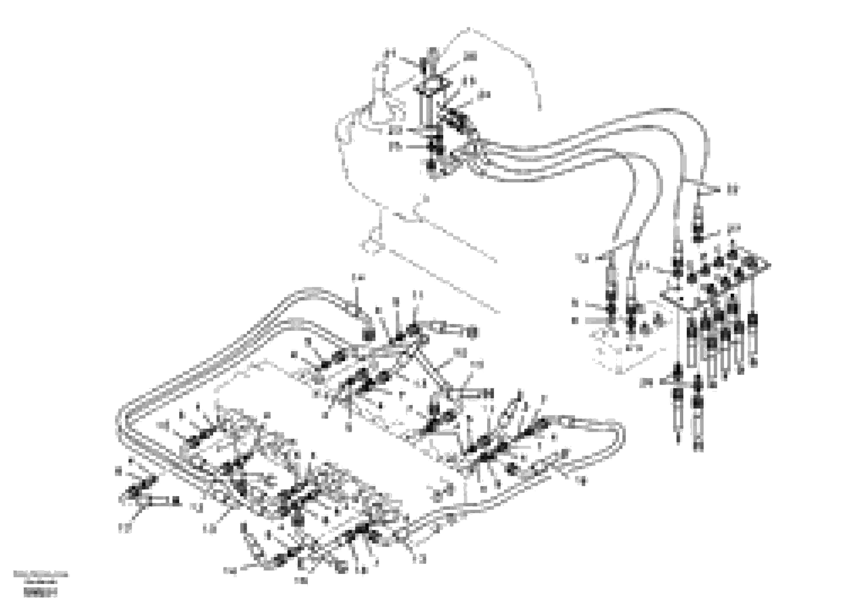 Схема запчастей Volvo EW55 SER NO 5630- - 45244 Servo system, control valve to remote control valve 