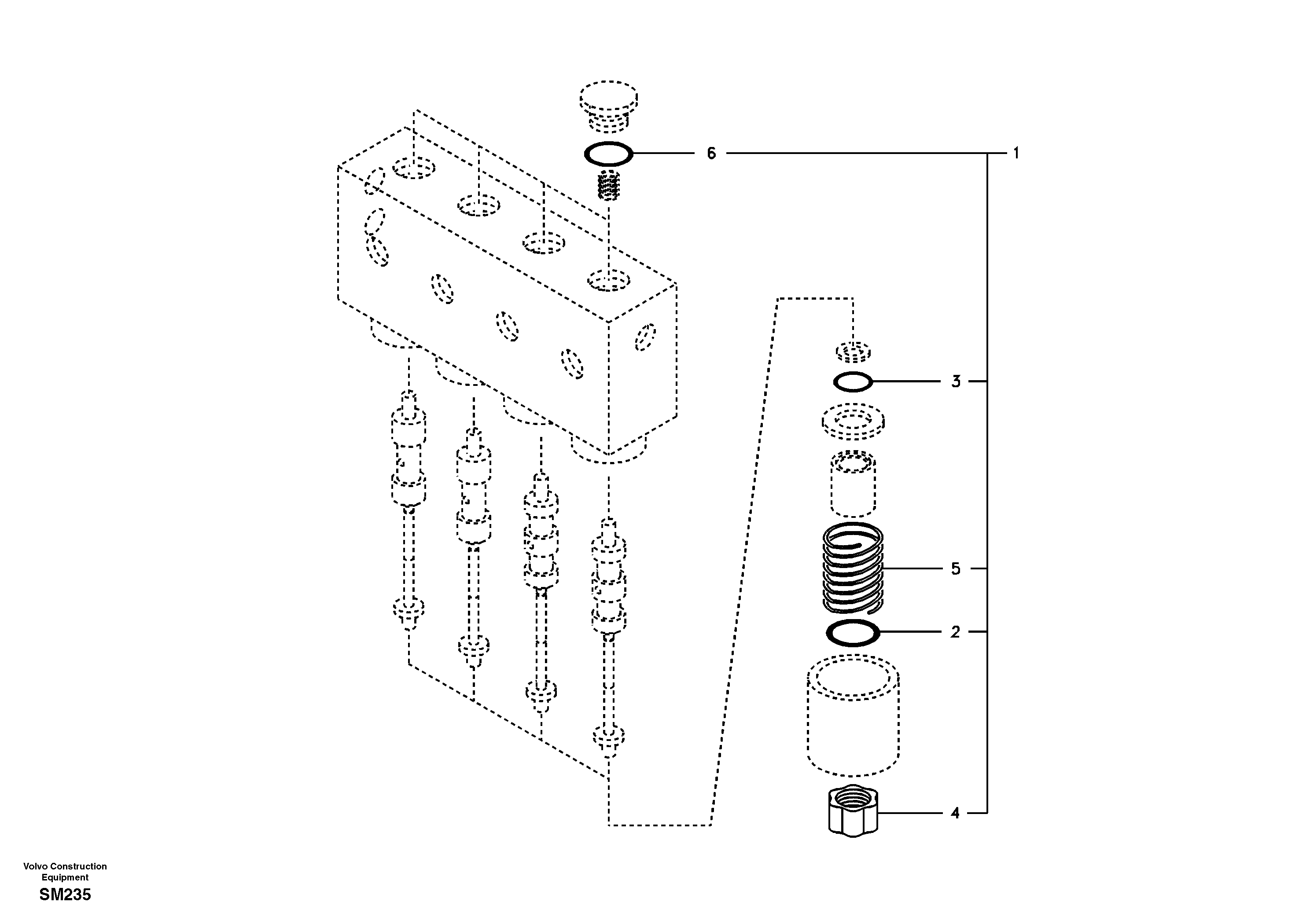 Схема запчастей Volvo EW55 SER NO 5630- - 59665 Servo system, solenoid valve 