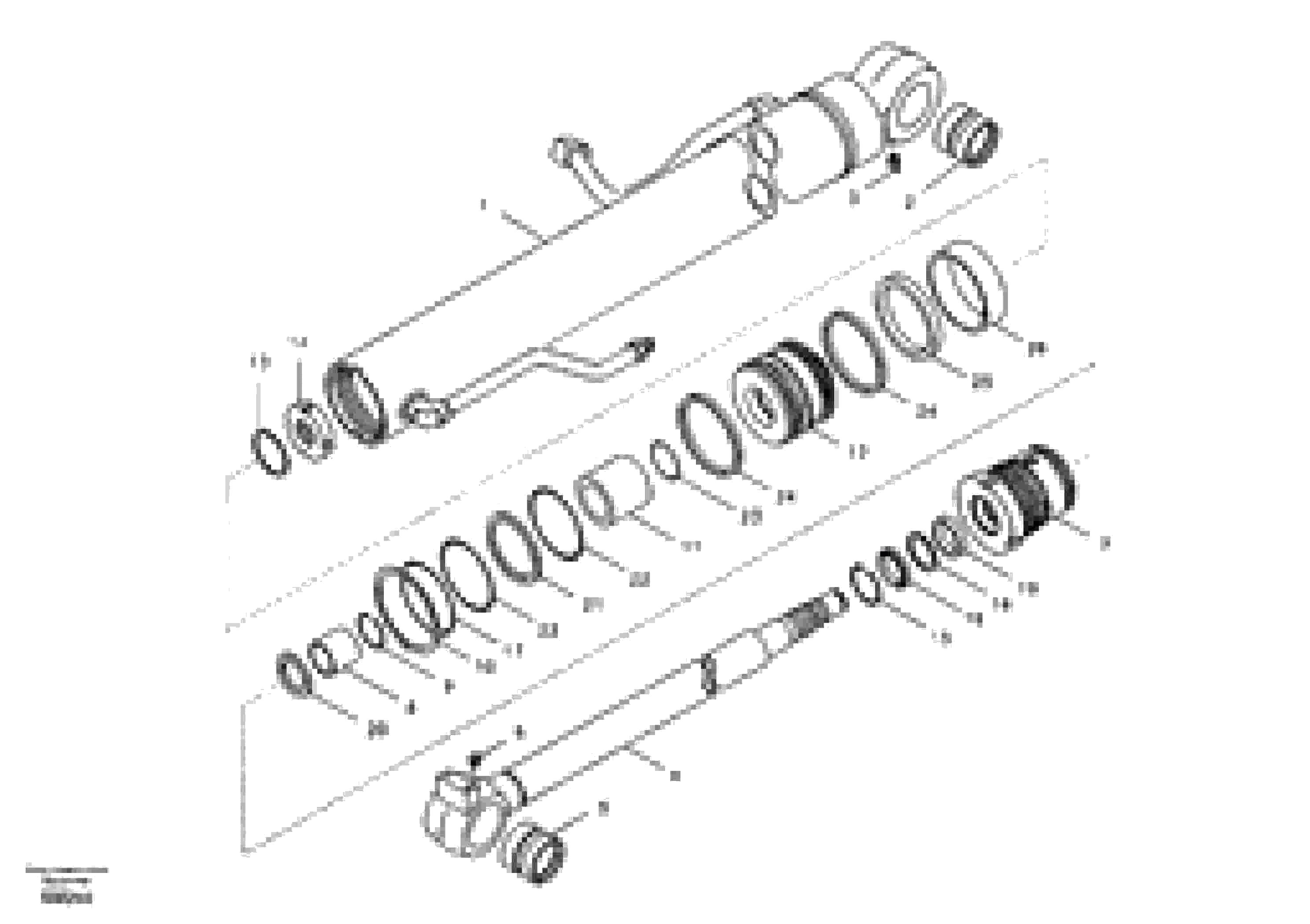 Схема запчастей Volvo EW55 SER NO 5630- - 54905 Гидроцилиндр стрелы 