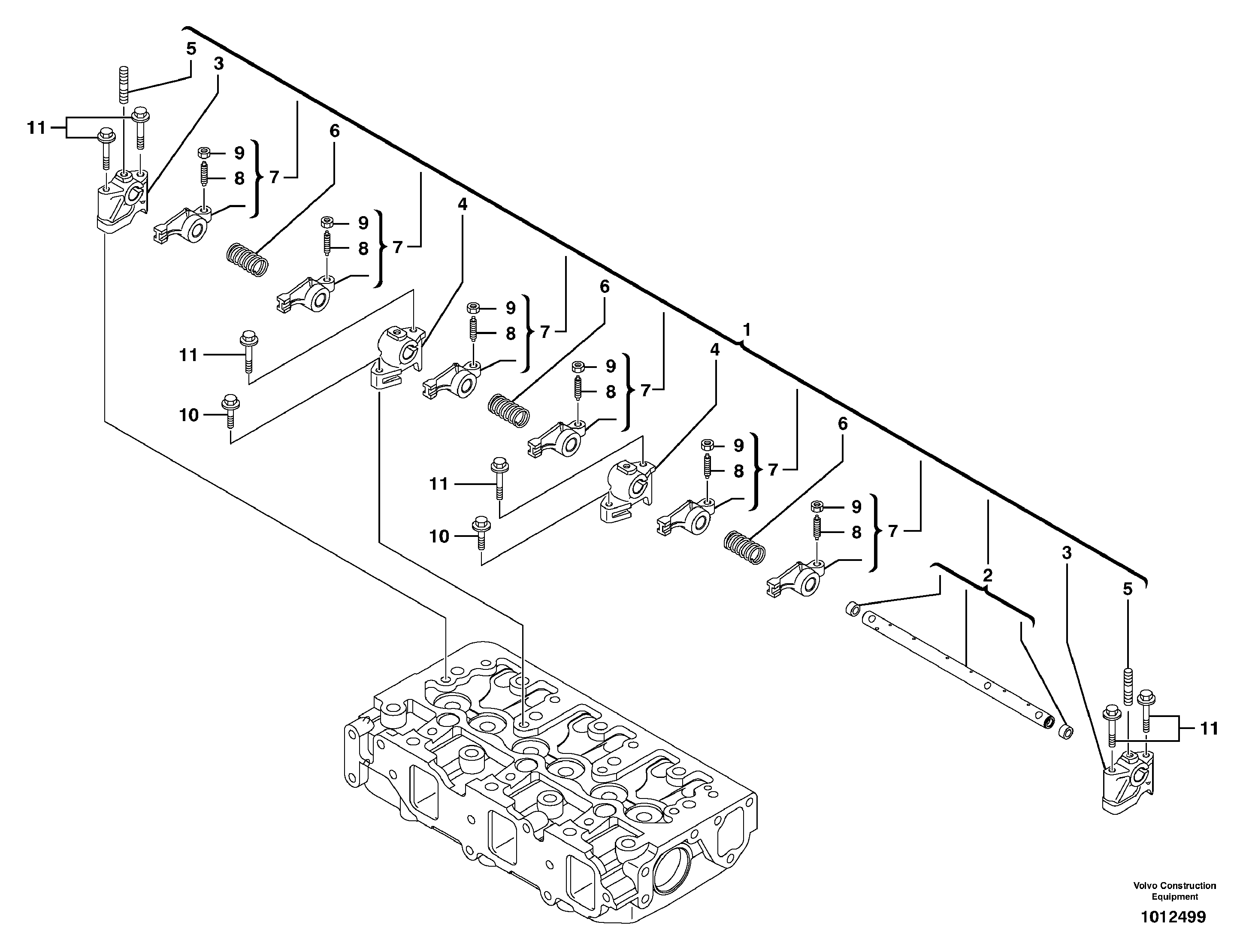 Схема запчастей Volvo EC27C - 17954 Коромысло клапанов EC27C