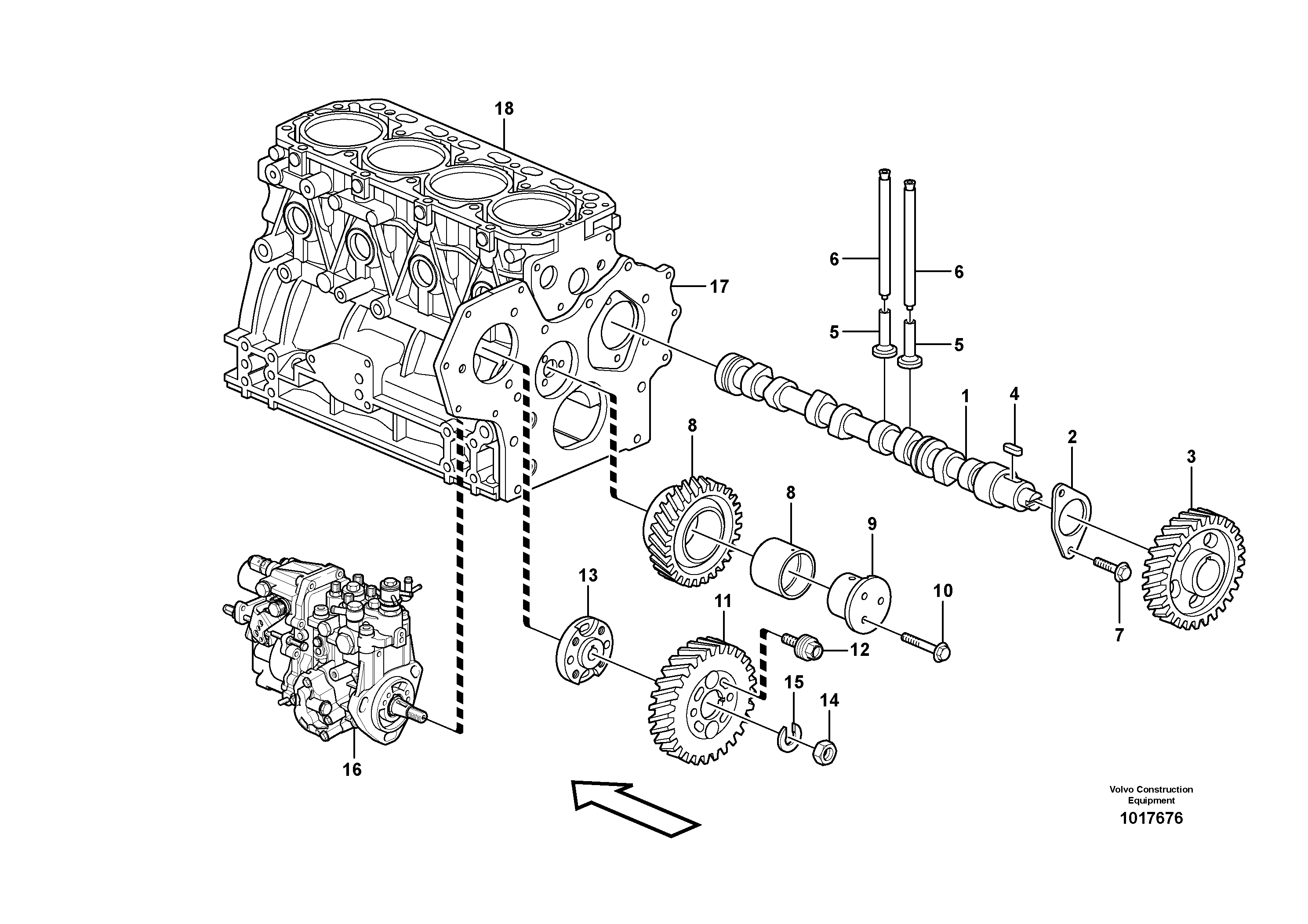Схема запчастей Volvo EC27C - 17955 Valve mechanism EC27C