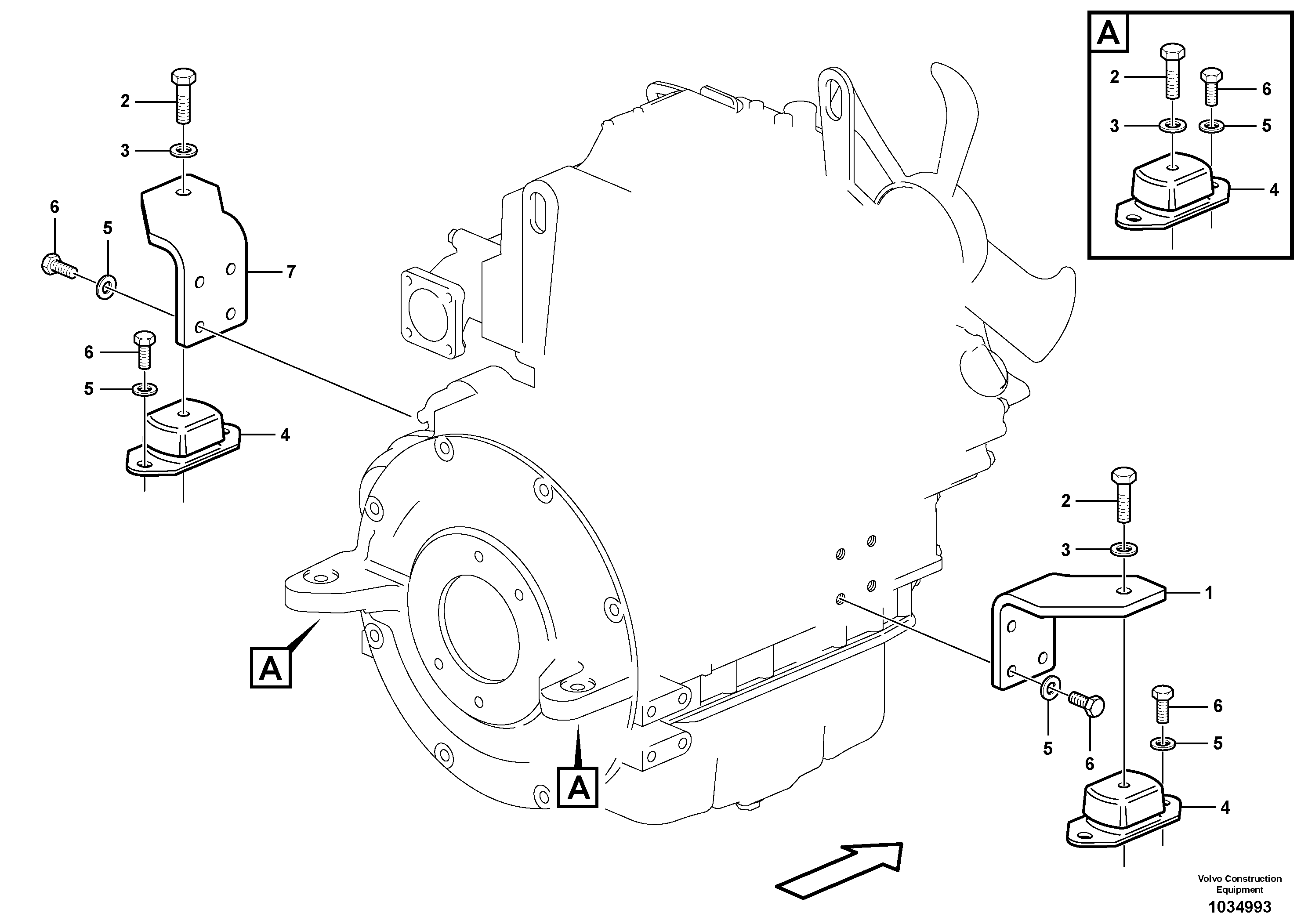 Схема запчастей Volvo EC27C - 16743 Engine mounts EC27C