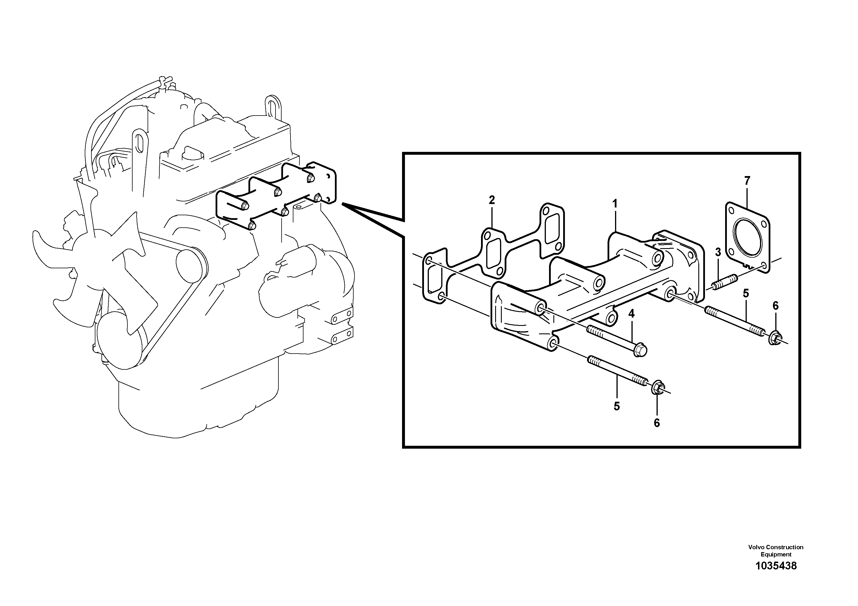 Схема запчастей Volvo EC27C - 18957 Коллектор (труба) выпускной EC27C